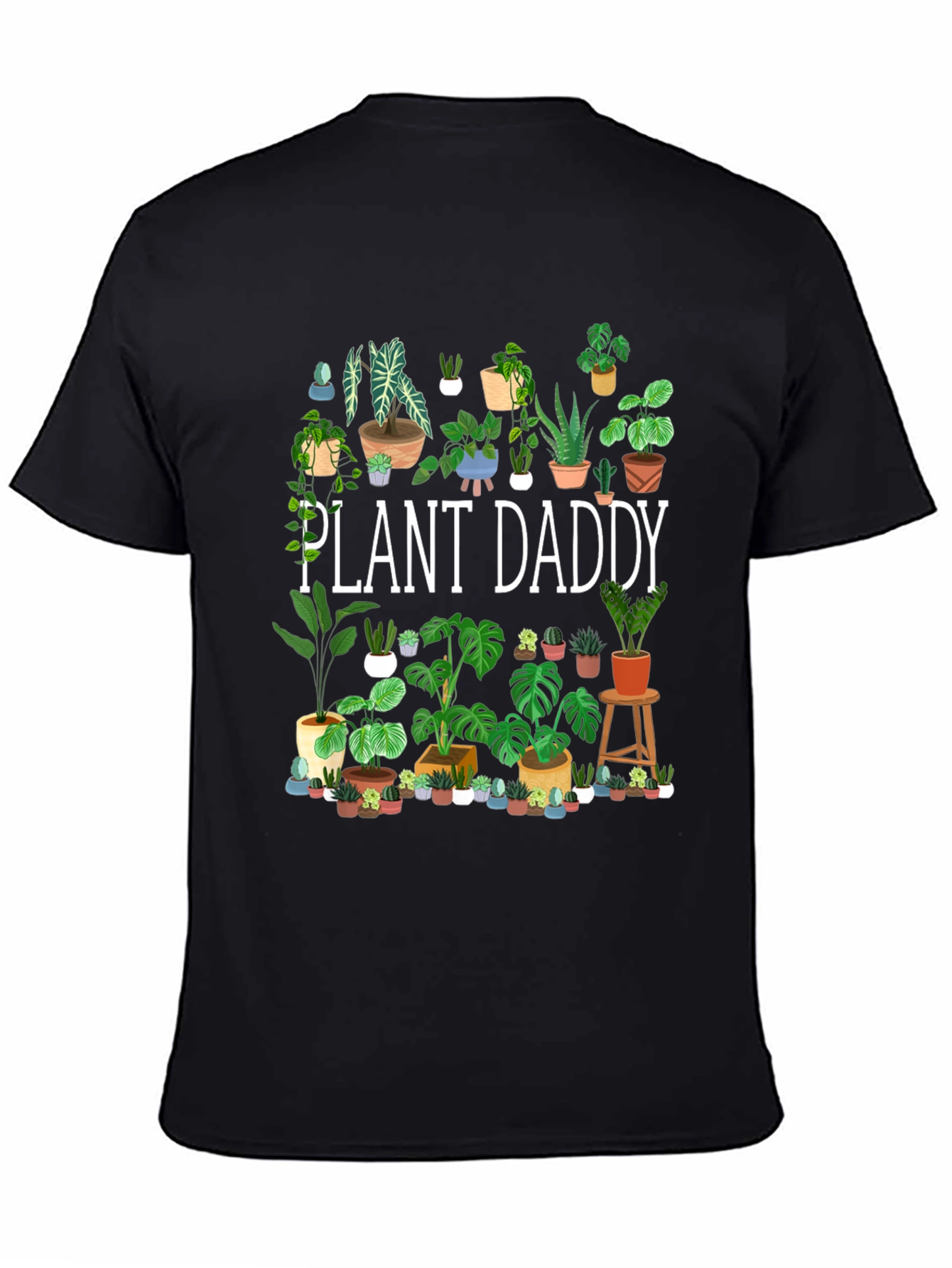 Black Plant Daddy T-Shirt - Gardener Gift view 4