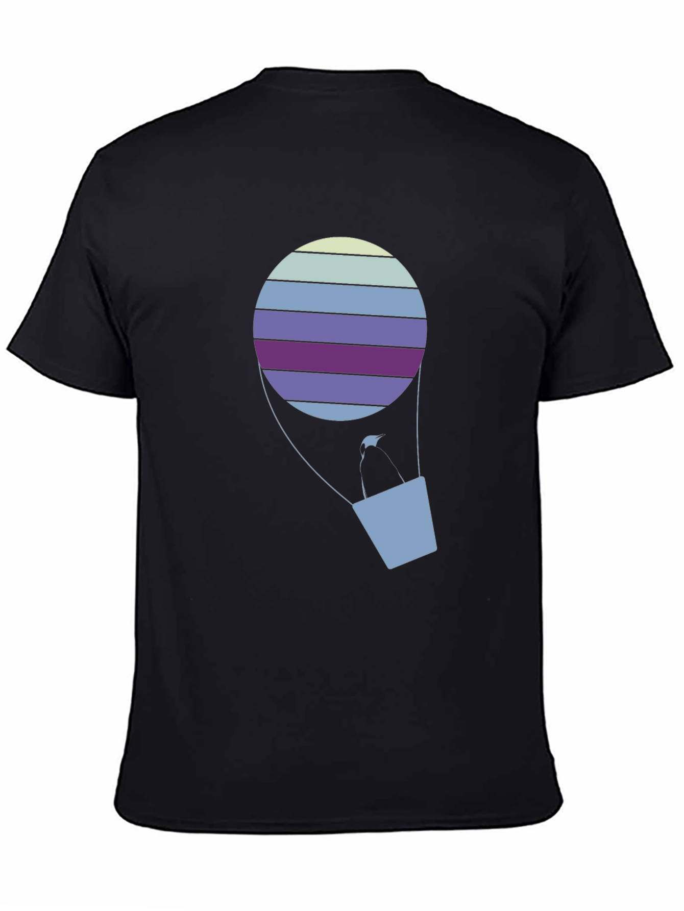 Black Striped Hot Air Balloon Graphic Tee view 4