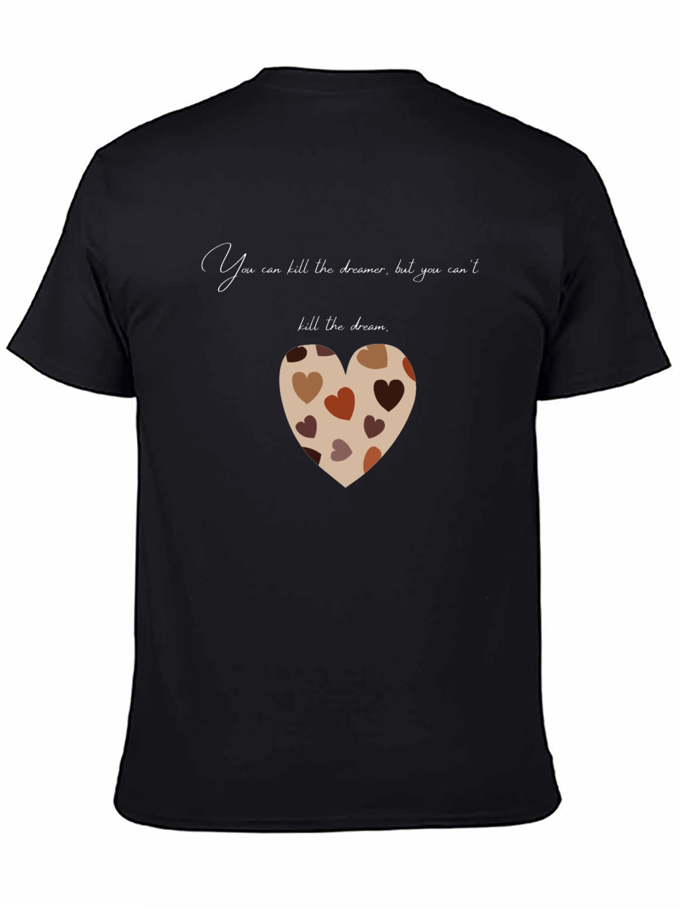 Black Dreamer Heart T-Shirt - Inspirational Graphic Tee view 4