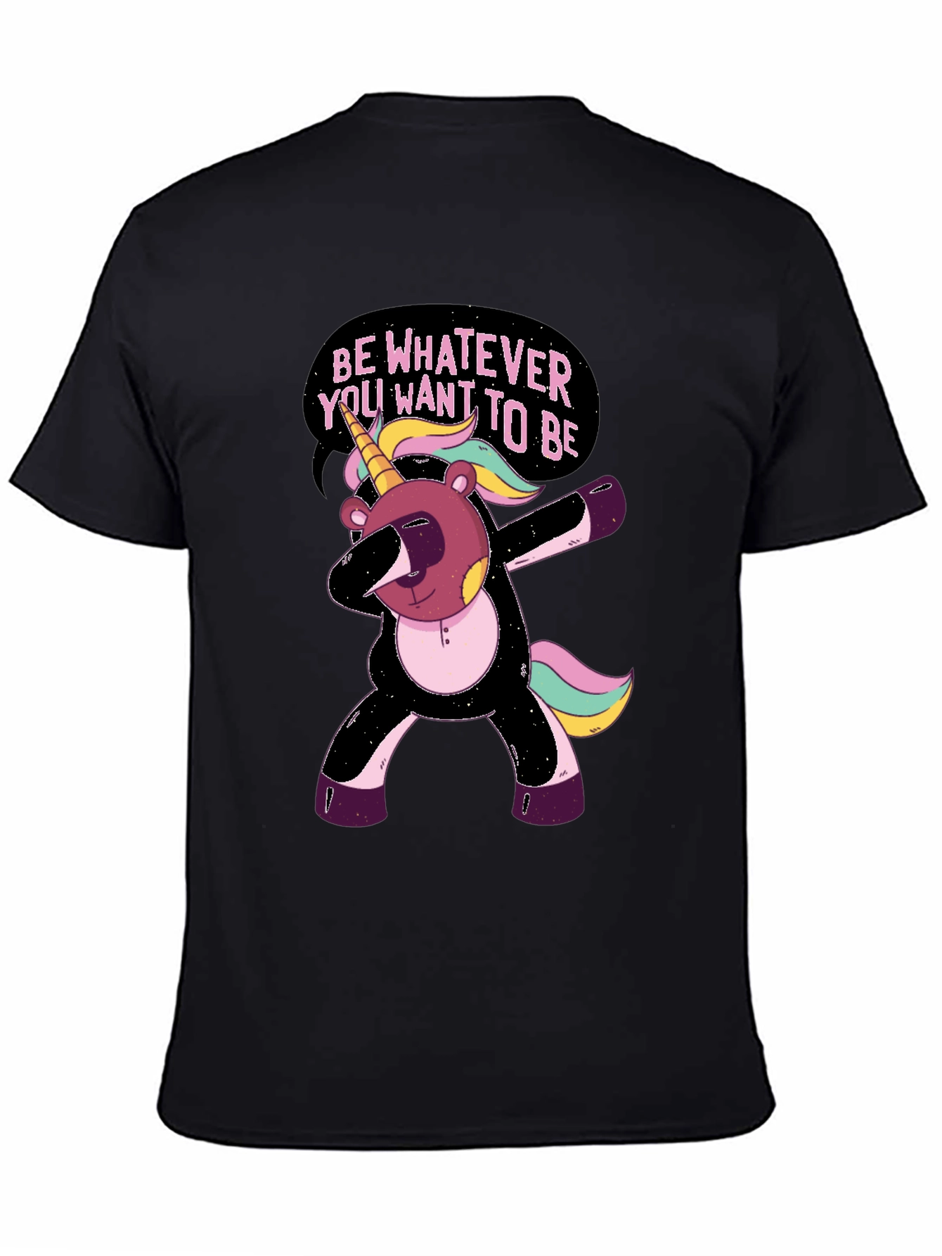 Black Unicorn Bear Dab T-Shirt - Be Whatever You Want To Be! view 4
