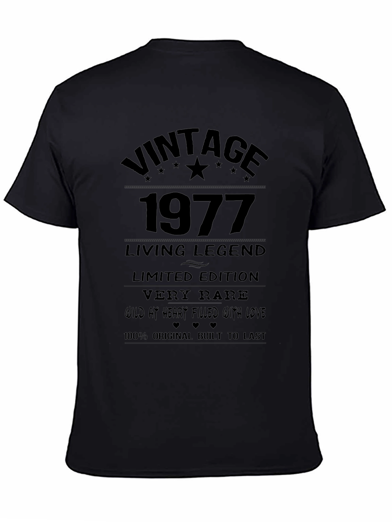 Black Vintage 1977 Living Legend Black T-Shirt view 4