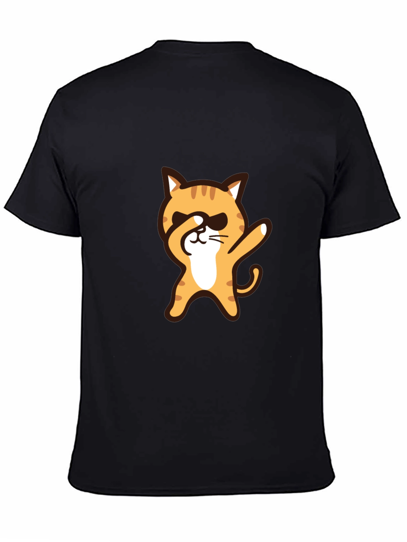 Black Dabbing Cat Graphic Tee - Cool & Casual view 4