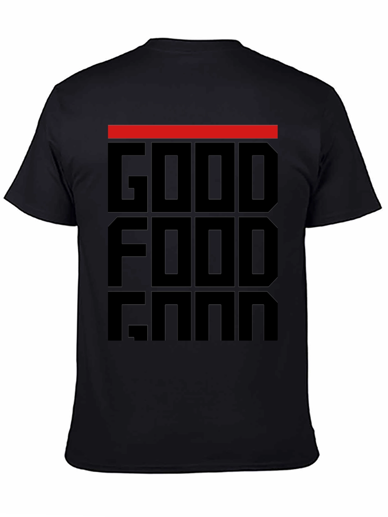 Black Good Food Gang T-Shirt - Black Graphic Tee view 4