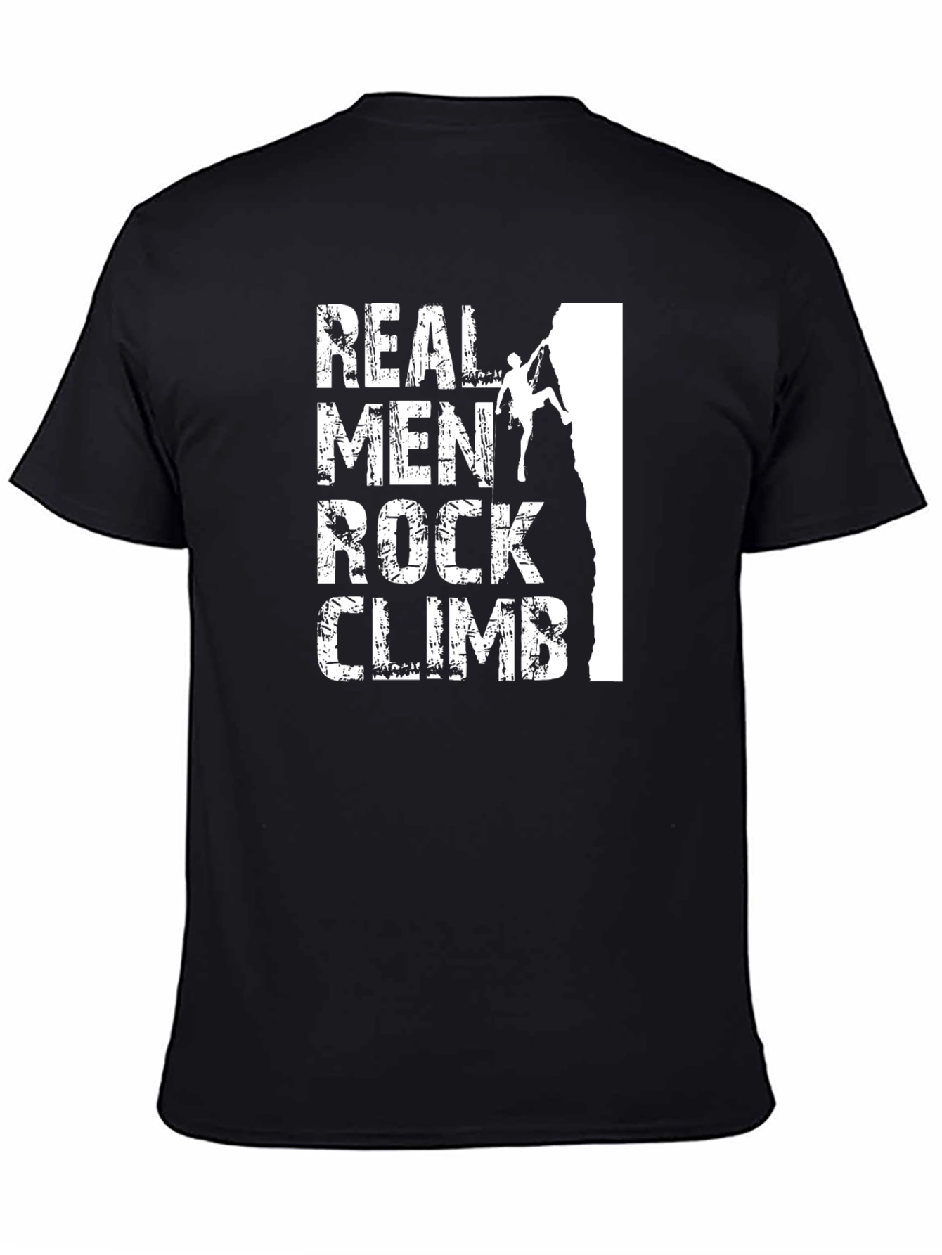 Black Real Men Rock Climb T-Shirt Black Graphic Tee view 4