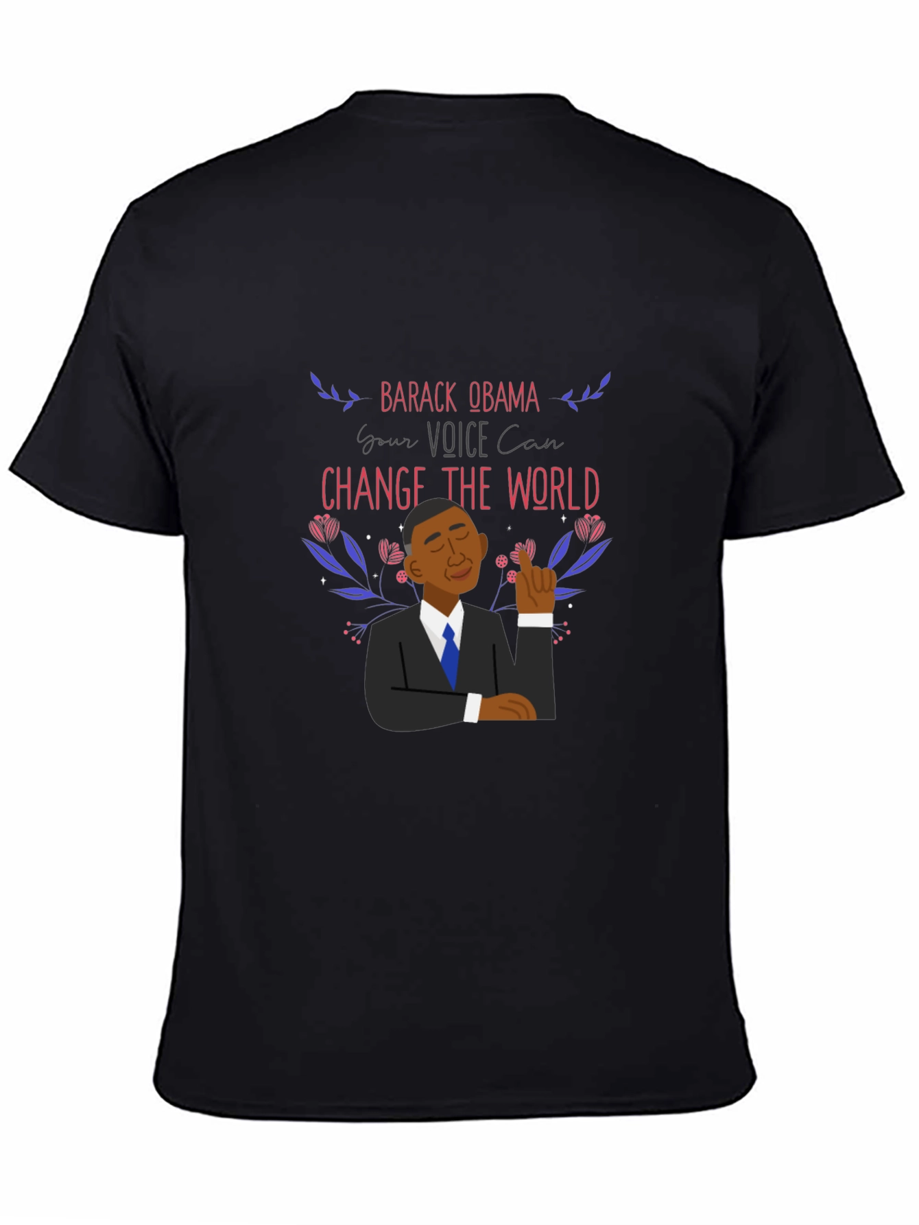 Black Barack Obama Change The World Graphic T-Shirt view 4