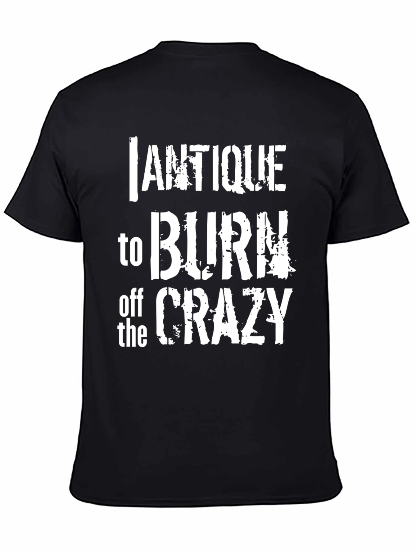 Black Antique Burn Off Crazy Graphic Tee - Black view 4