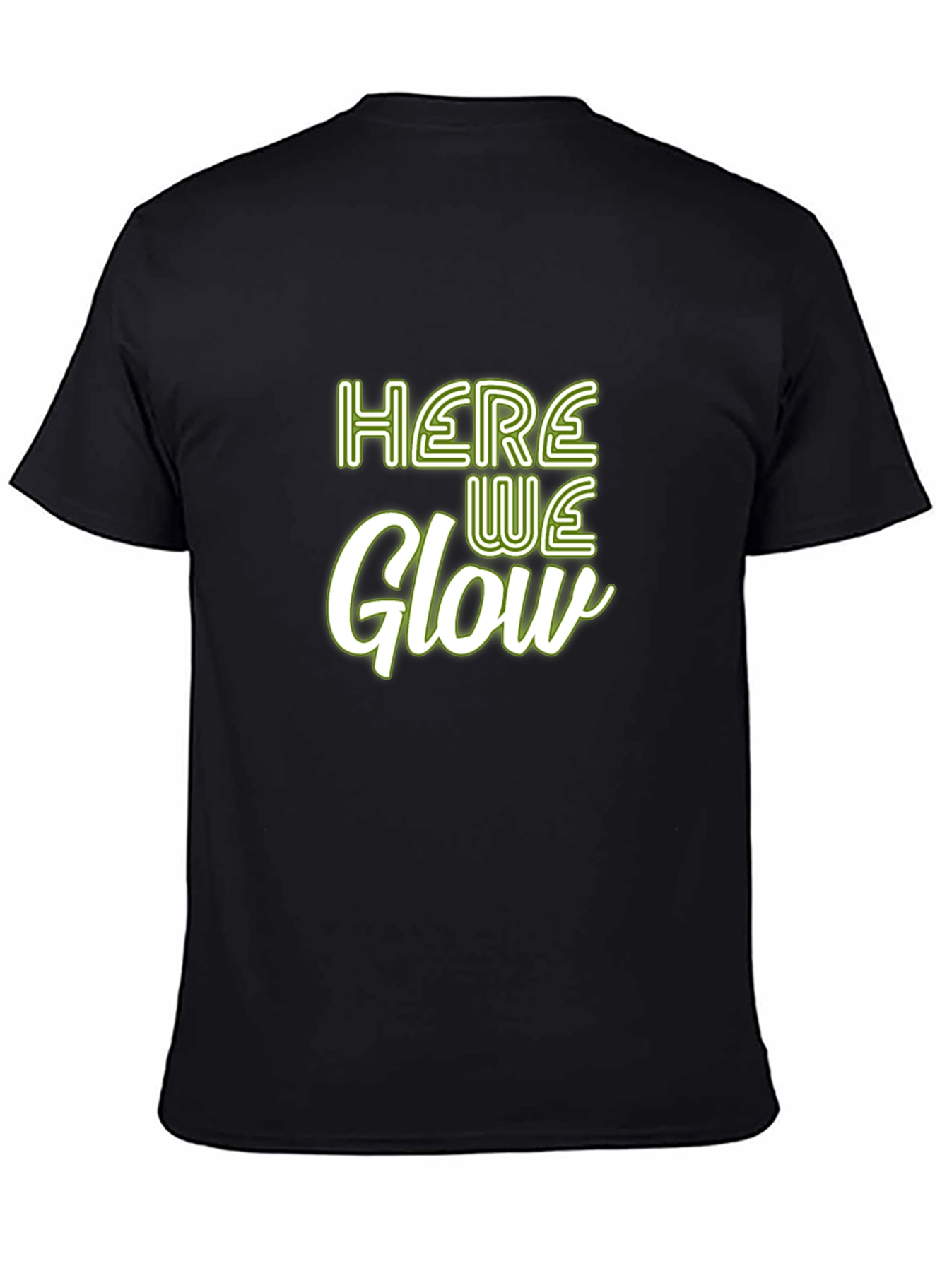 Black Here We Glow Graphic Tee - Soft Cotton Blend view 4