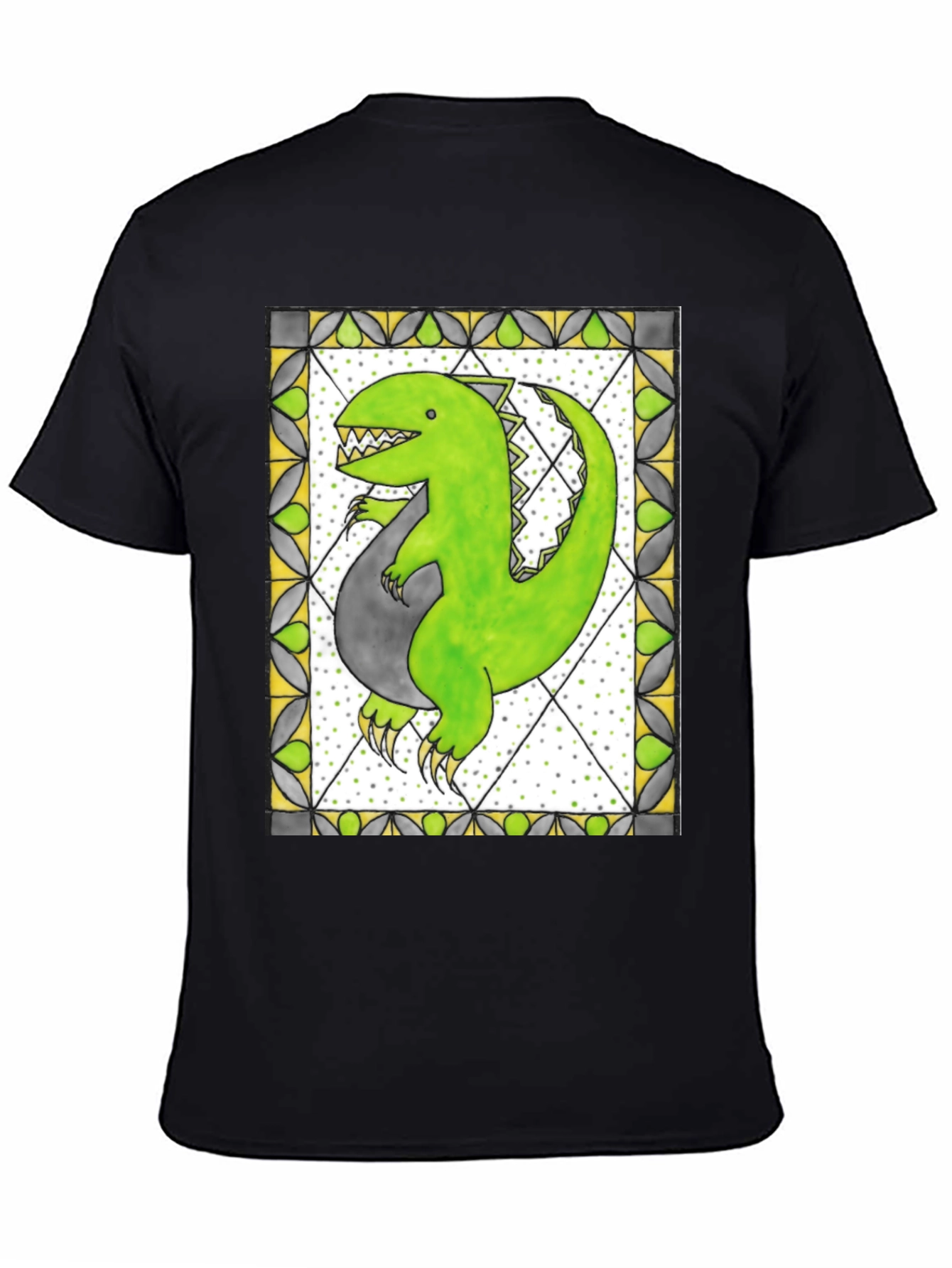 Black Dinosaur Graphic Tee - Unique Design view 4