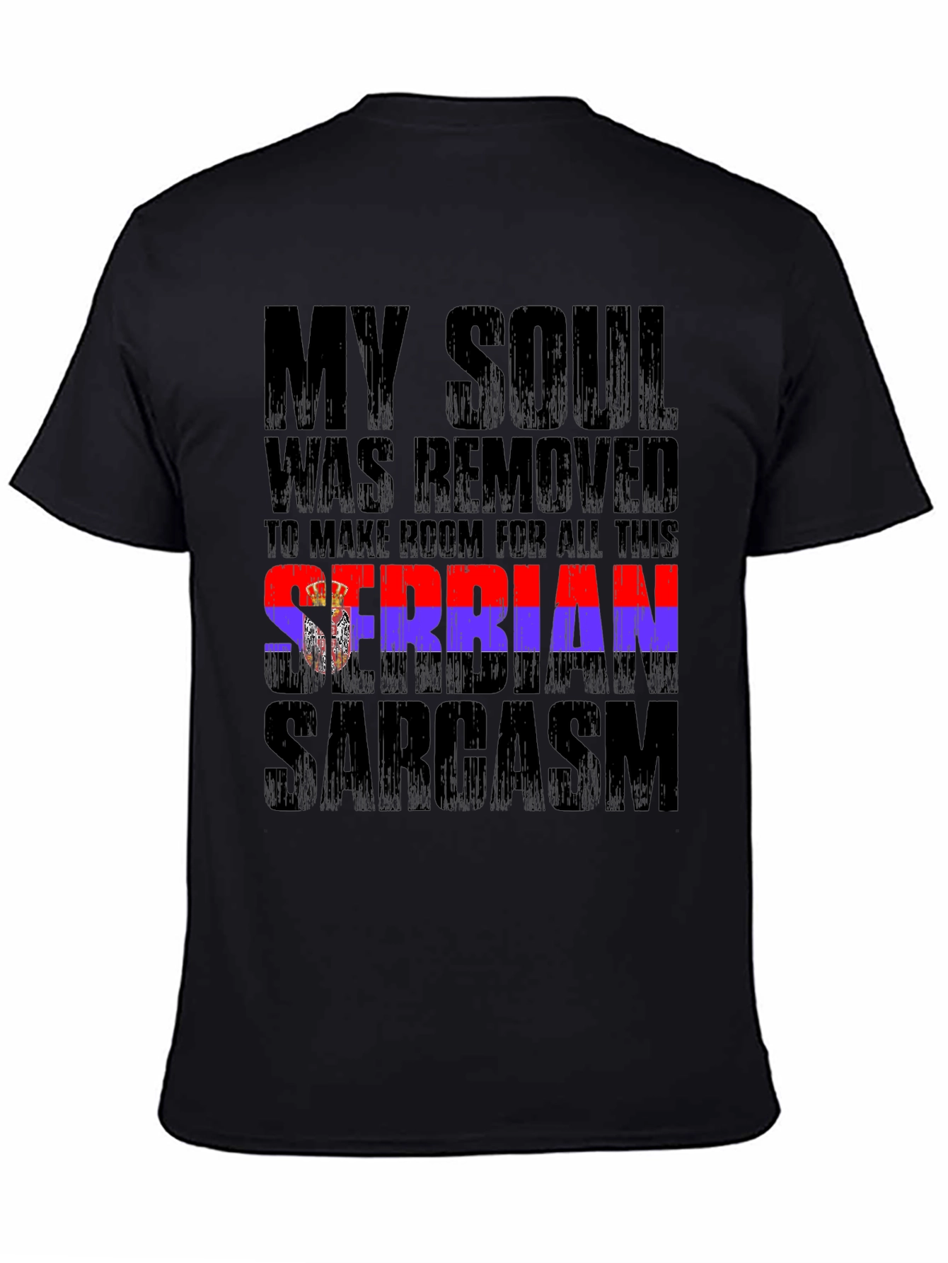 Black Serbian Sarcasm Graphic T-Shirt view 4