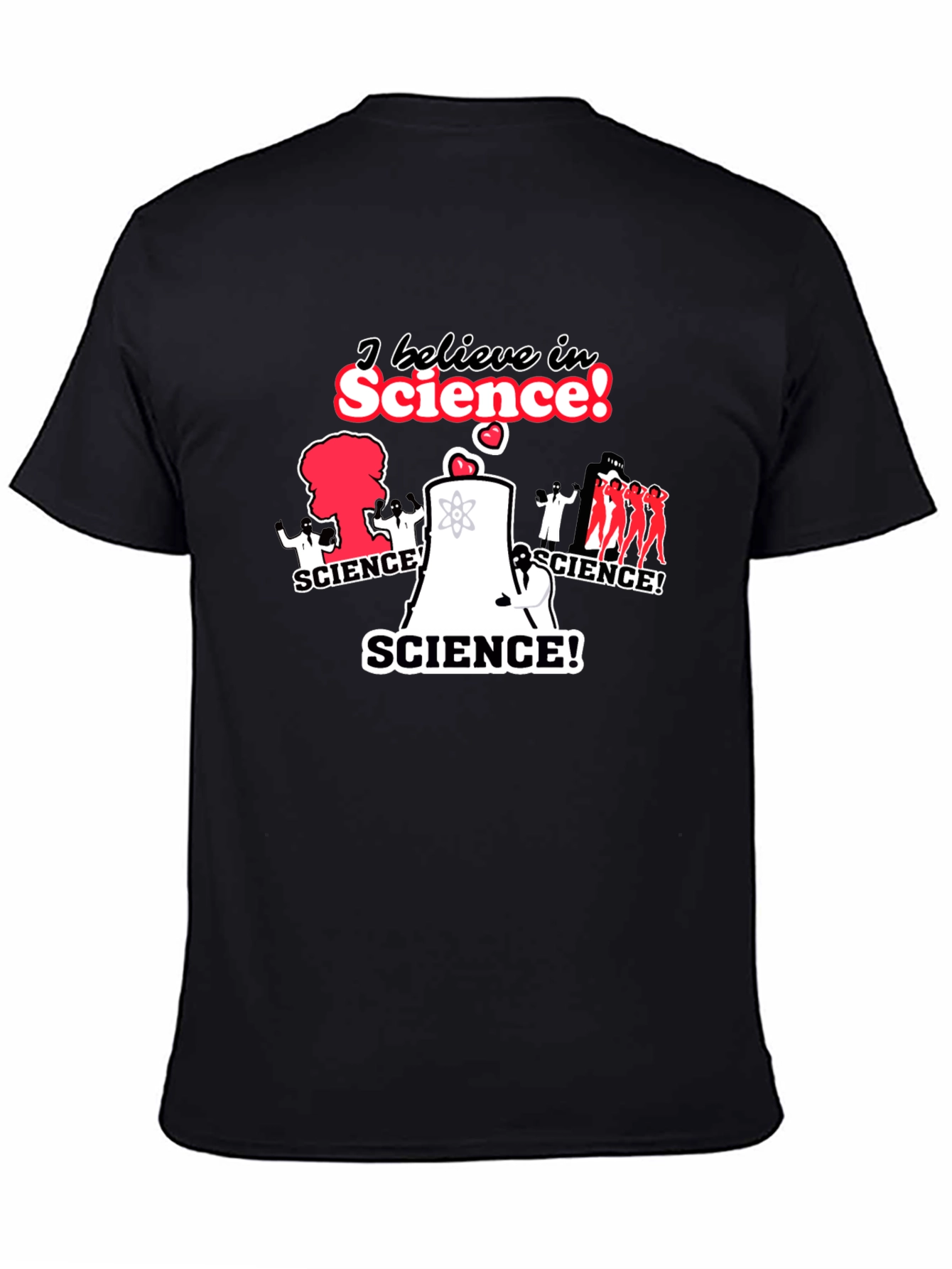 Black I Believe in Science! T-Shirt - Black view 4
