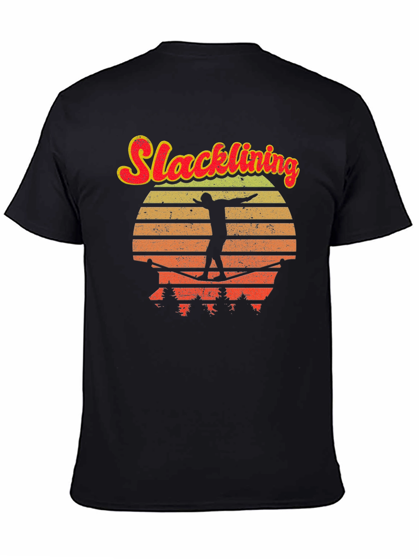 Black Retro Slacklining T-Shirt view 4