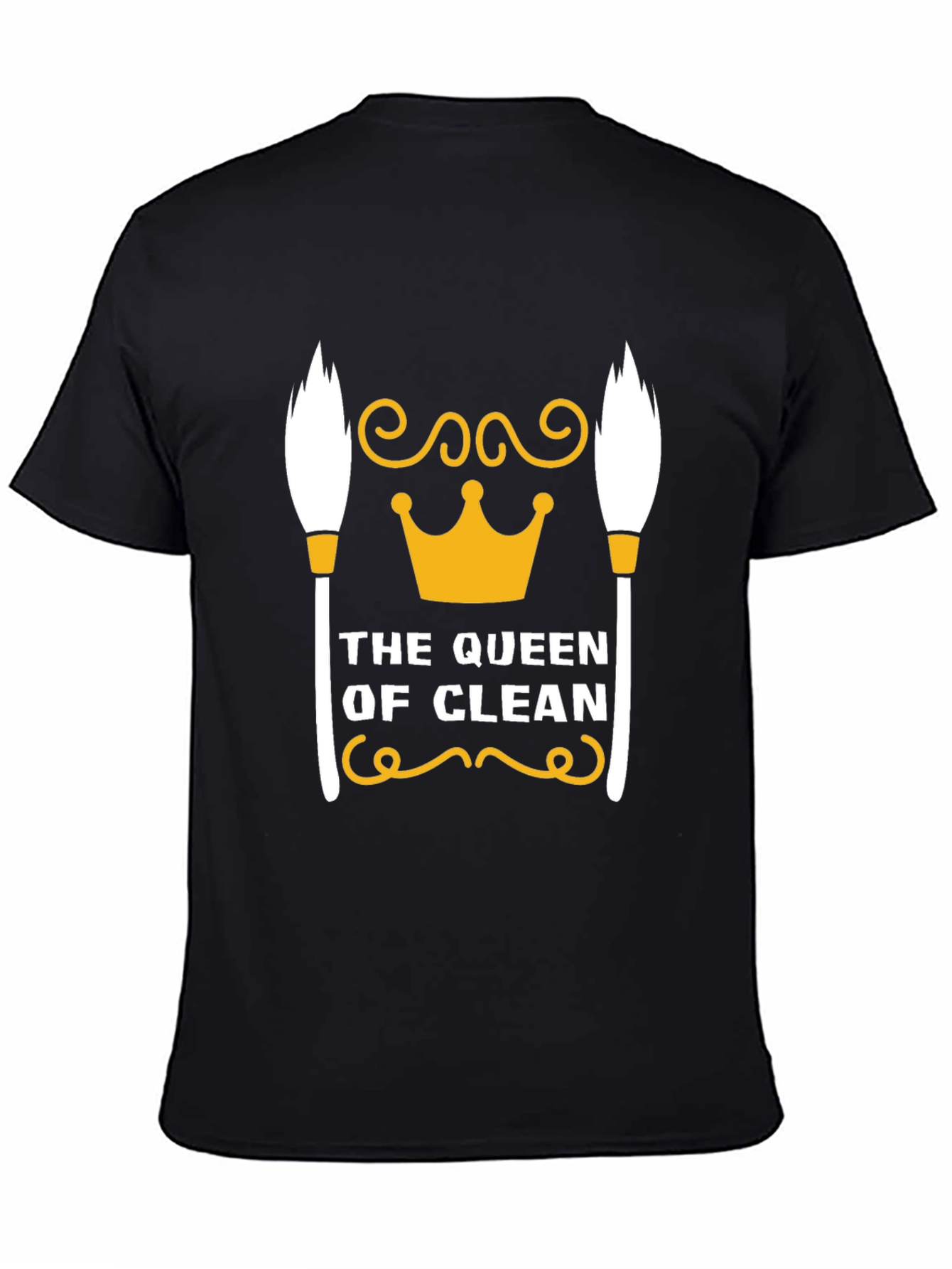 Black Queen of Clean T-Shirt - Funny Cleaning Shirt view 4