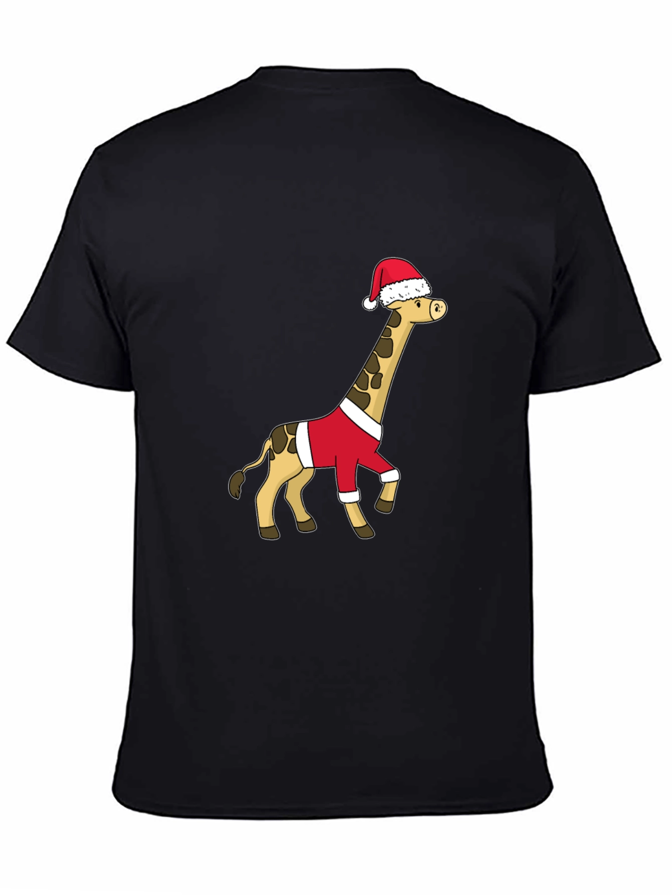 Black Festive Giraffe Santa Shirt - Holiday Cheer view 4
