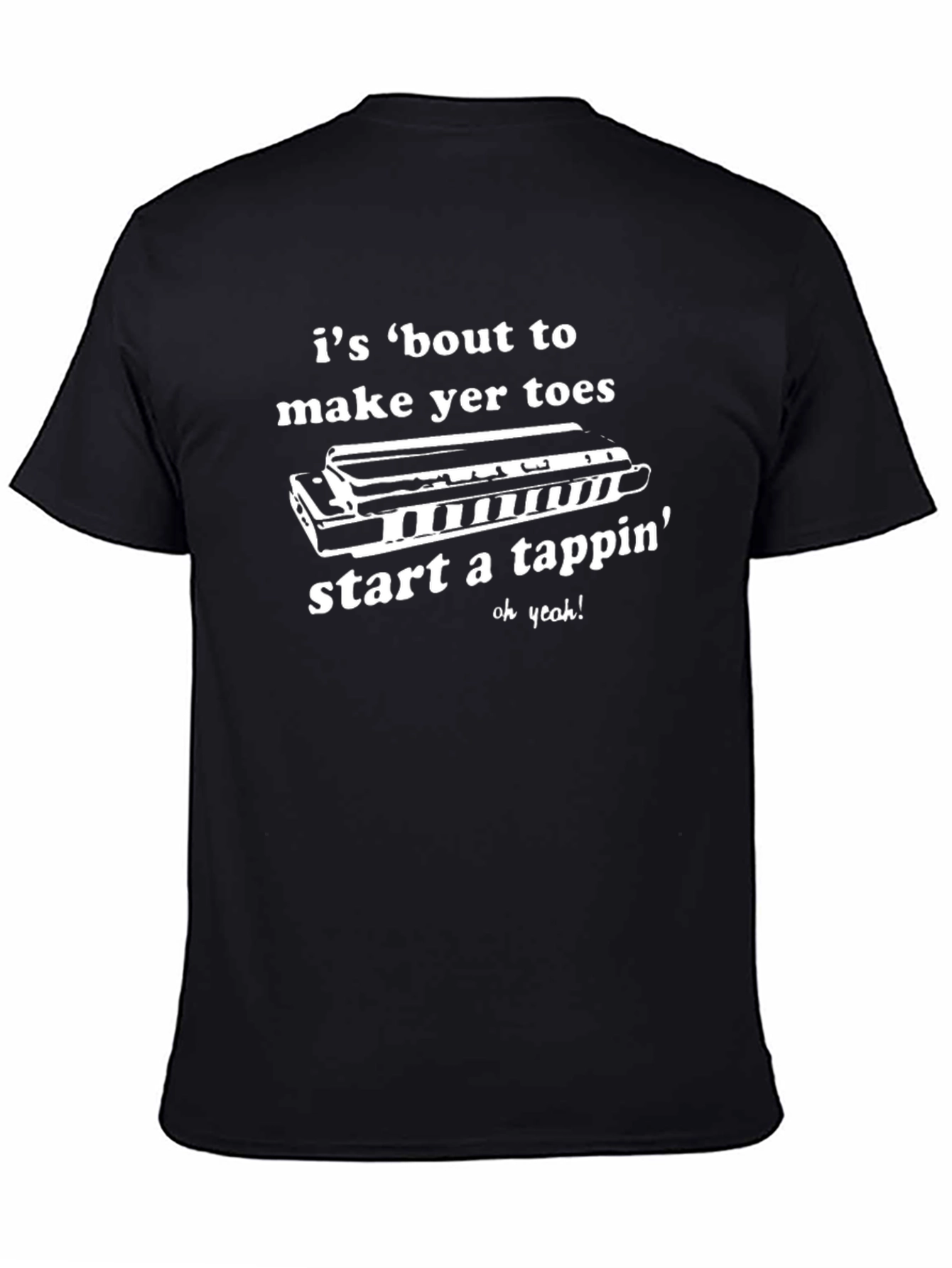 Black Harmonica T-Shirt - Make Yer Toes Start a Tappin' view 4