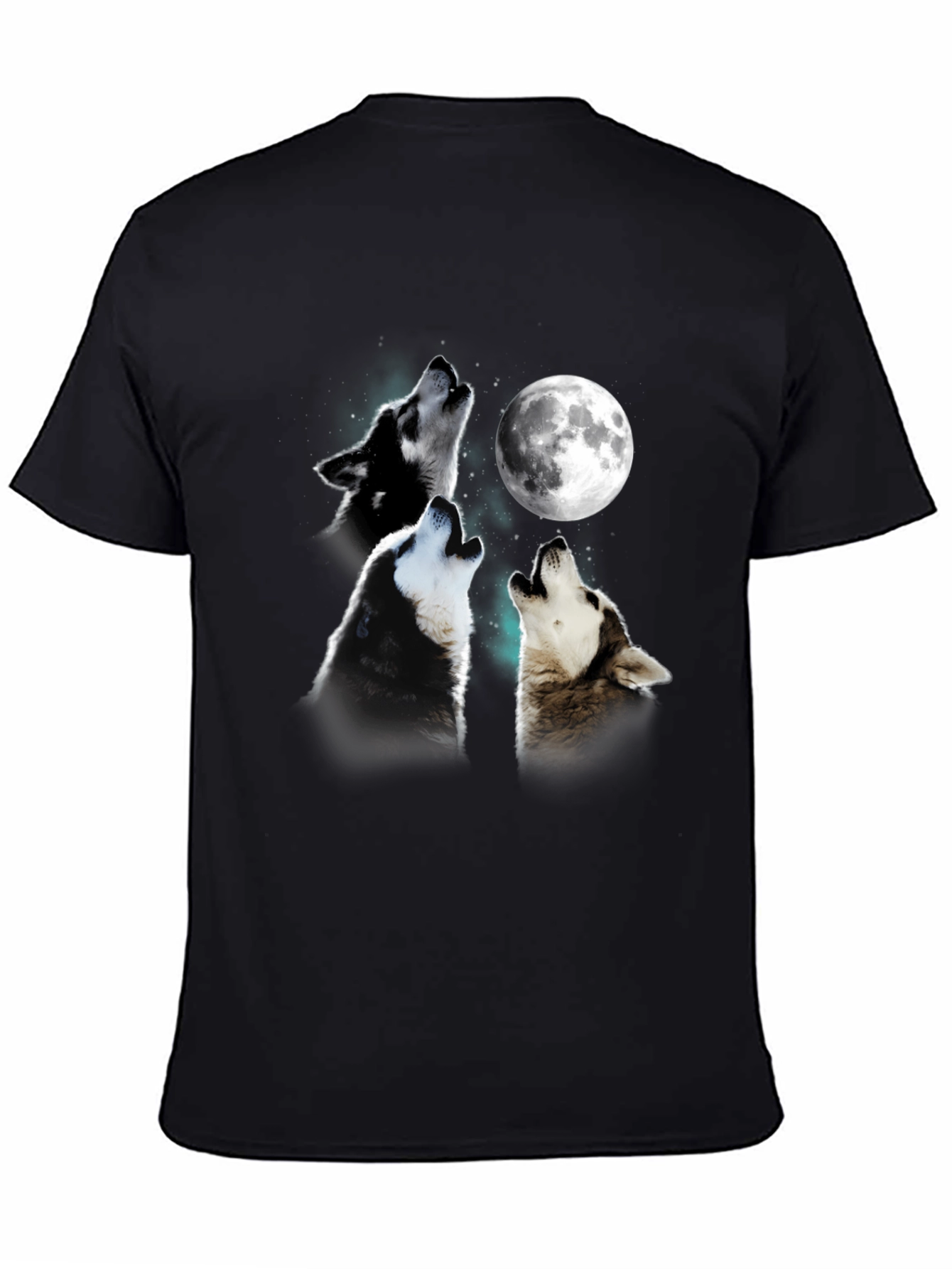 Black Wolf Moon T-Shirt - Unique Graphic Tee view 4