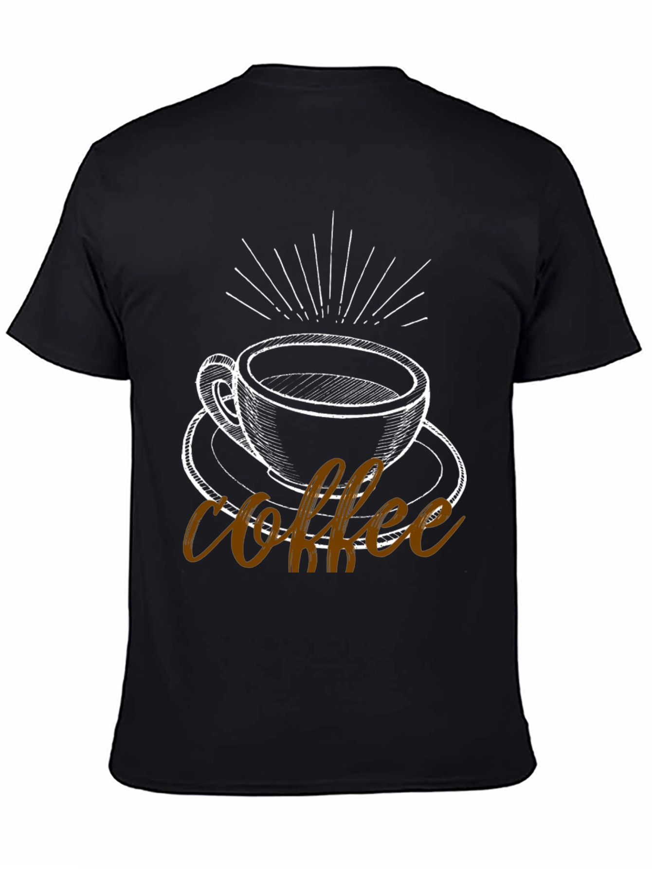 Black Coffee Graphic Tee - Black Cotton Blend T-Shirt view 4