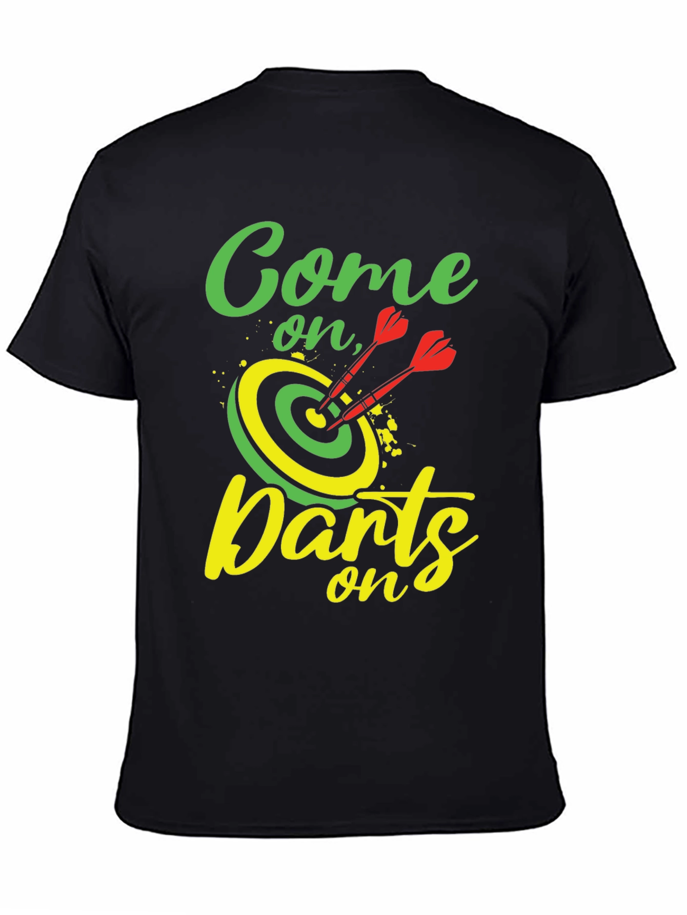 Black Come on, Darts - Graphic Tee view 4