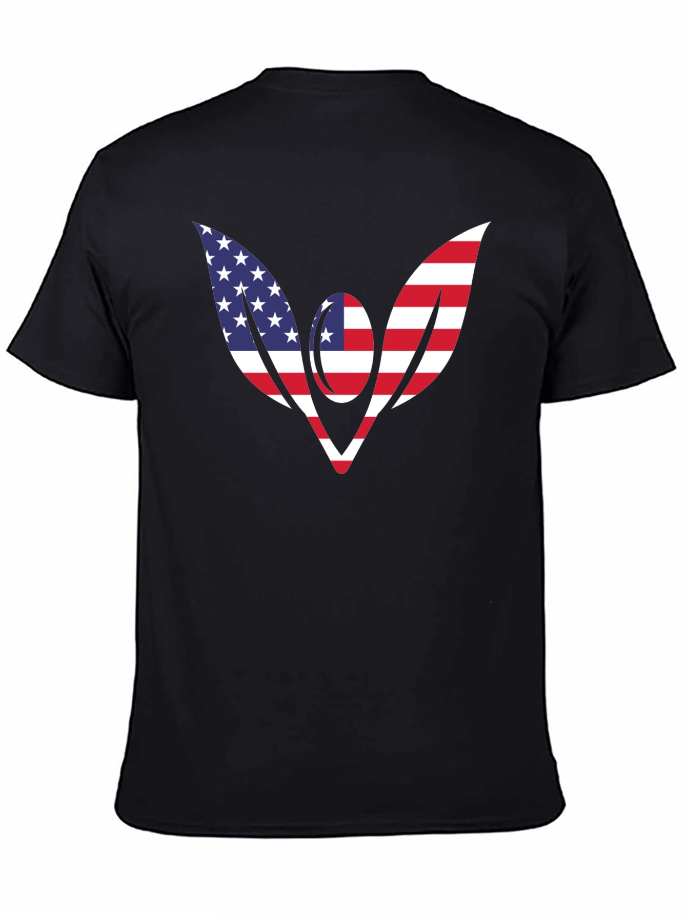 Black American Flag Wings T-Shirt - Patriotic Tee view 4