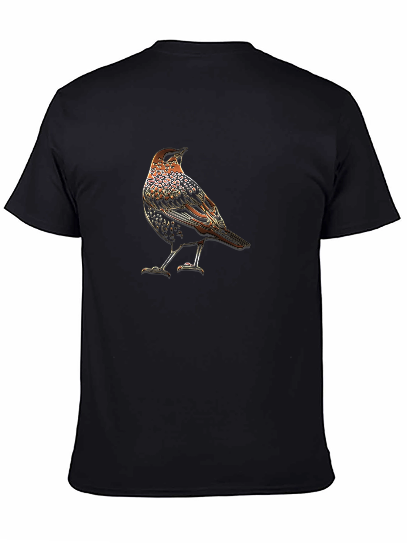 Black Bird Graphic Black T-Shirt - Unique Animal Tee view 4