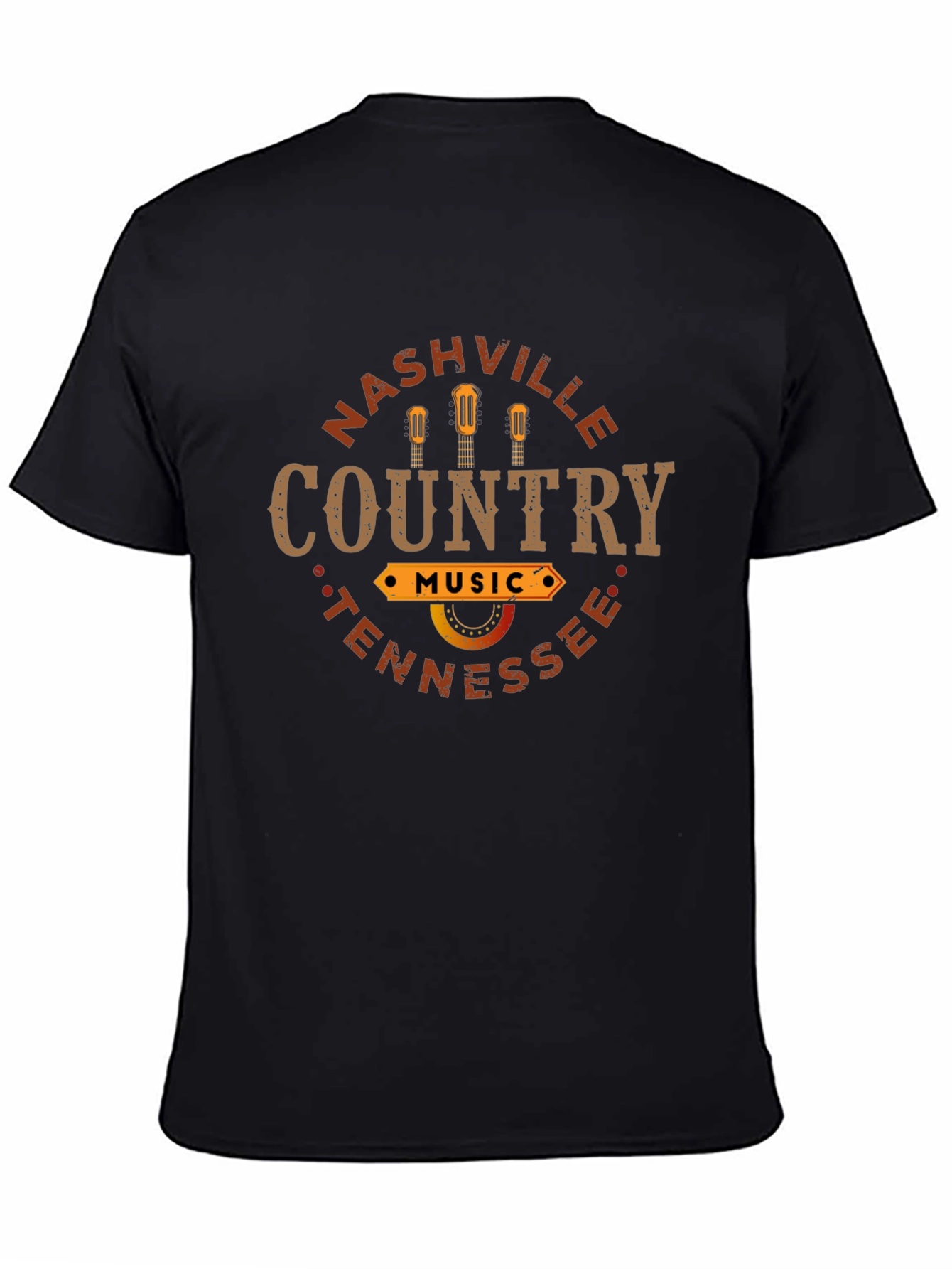 Black Nashville Country Music T-Shirt view 4