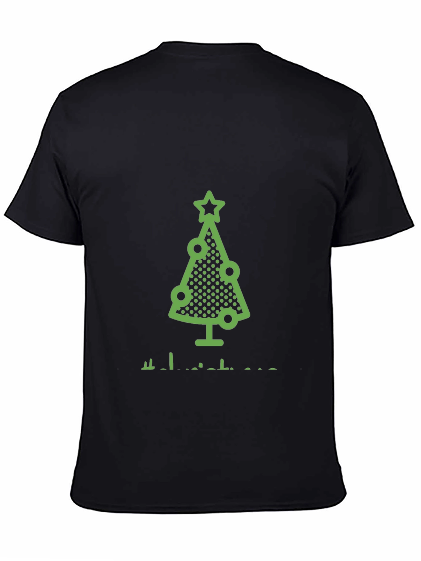 Black Festive Christmas Tree Graphic Tee - Holiday Style view 4