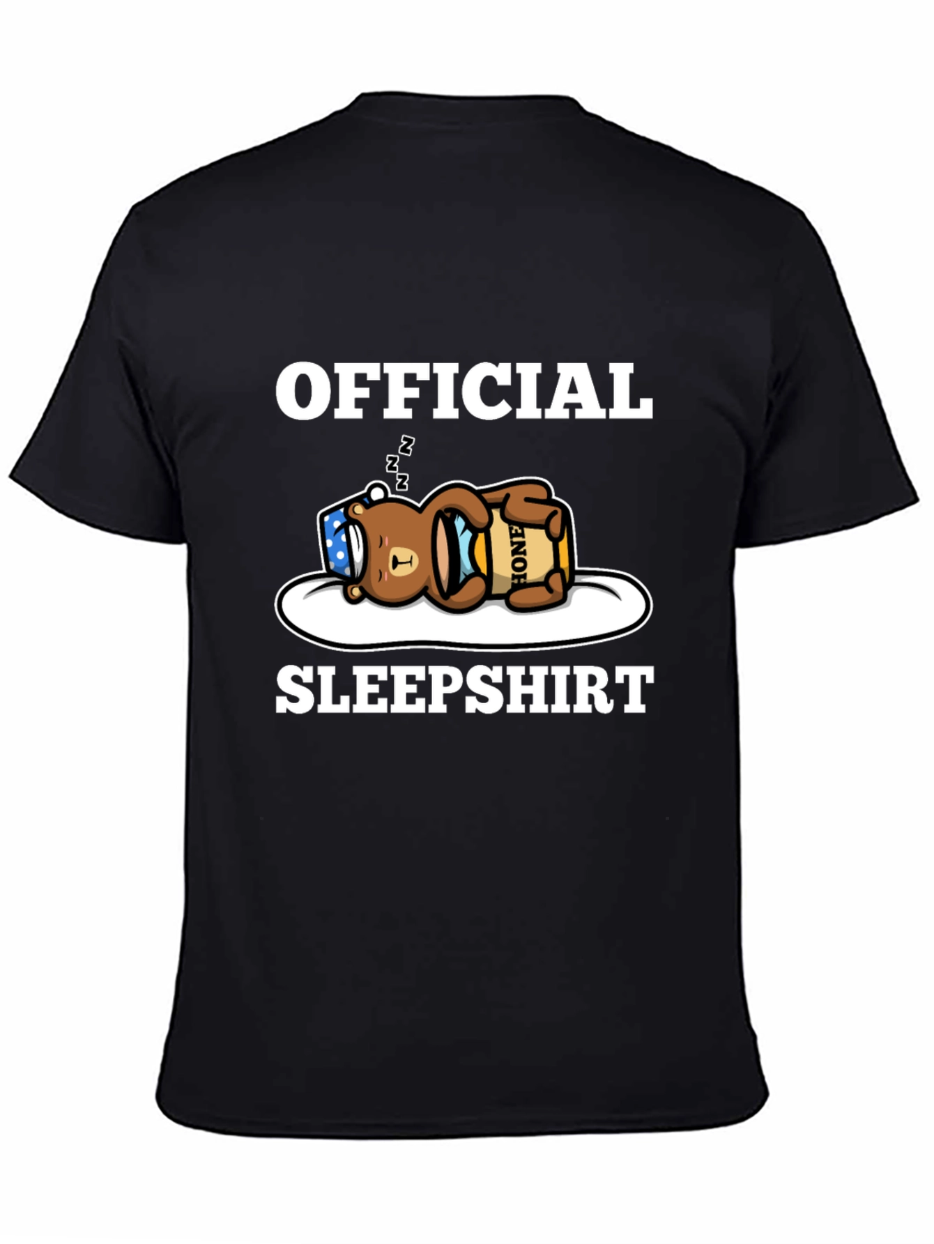 Black Official Sleepshirt - Bear with Honey Pot T-Shirt view 4