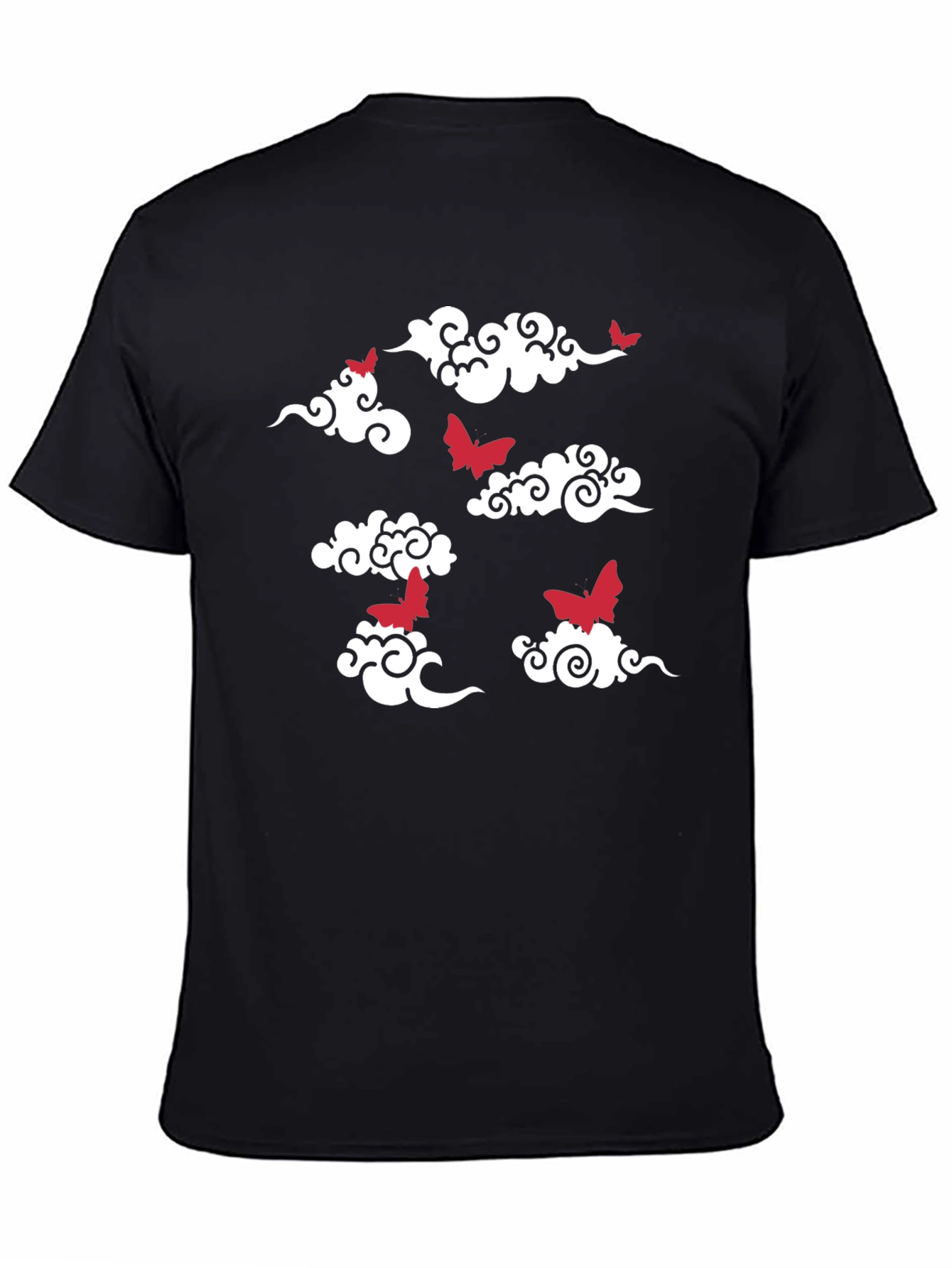 Black Bats & Clouds Graphic T-Shirt view 4