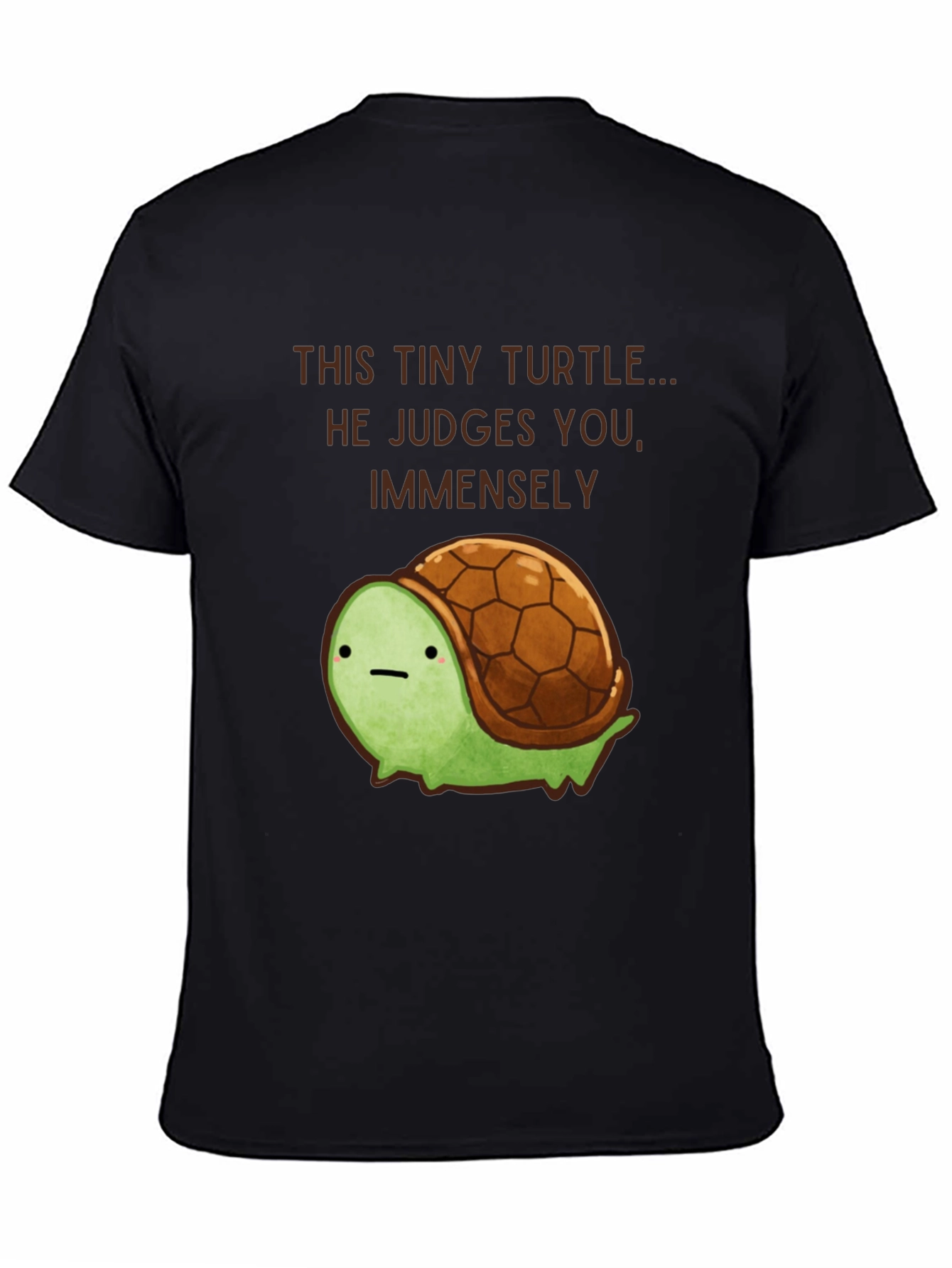 Black Tiny Turtle Judge T-Shirt - Funny Graphic Tee view 4
