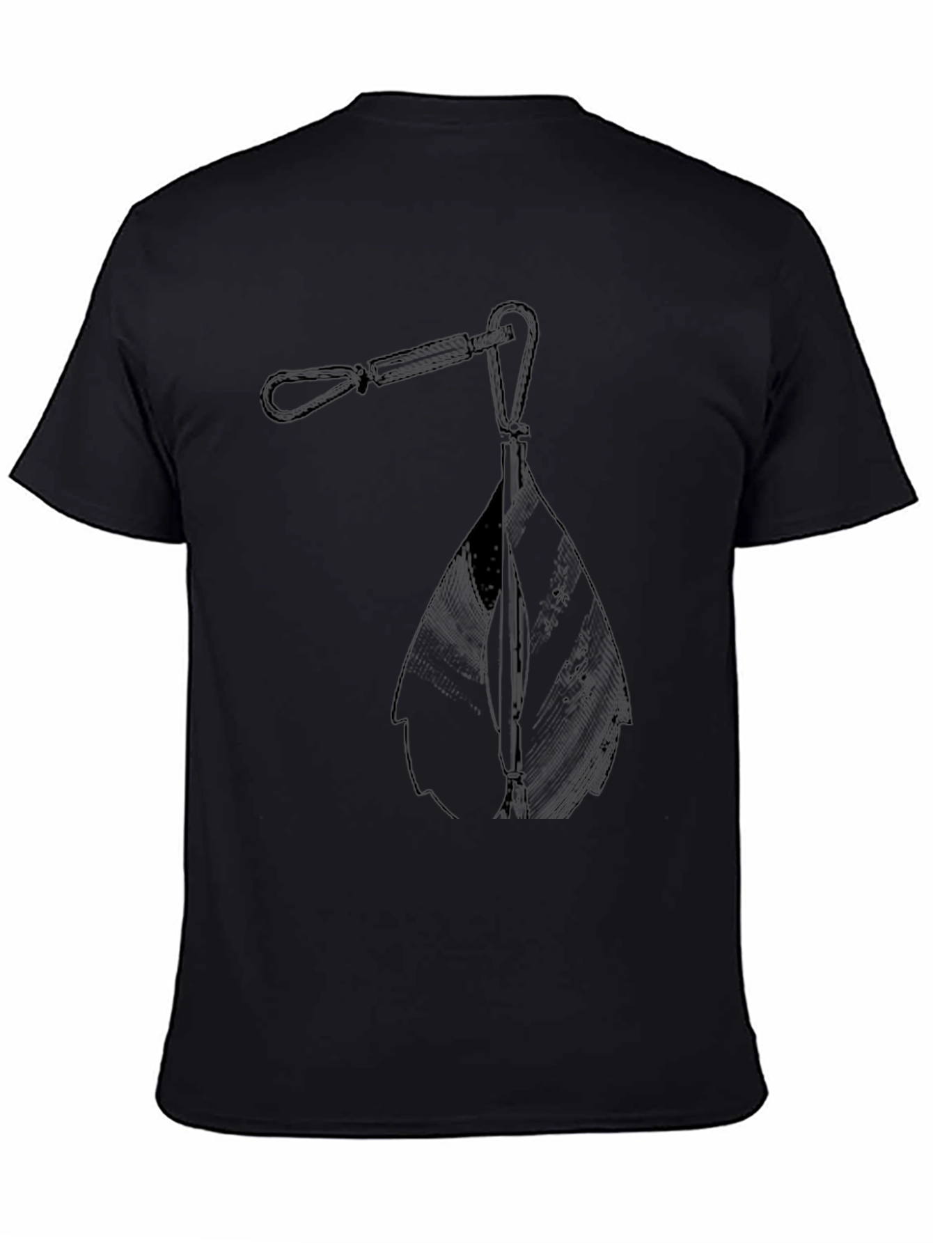 Black Graphic Tee - Pulley Design - Soft Cotton Blend view 4