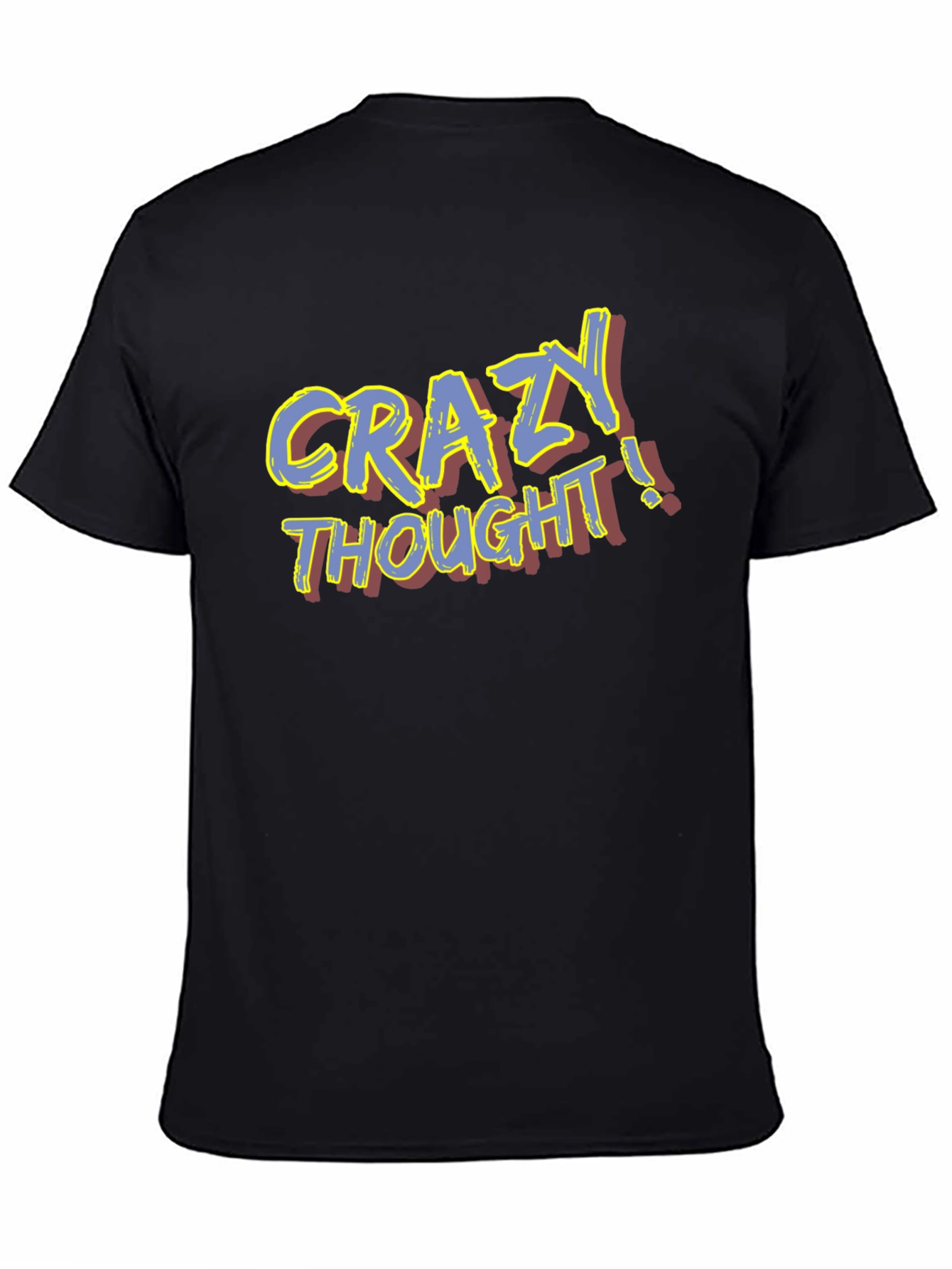 Black Crazy Thought Graphic T-Shirt - Men's Black Tee view 4