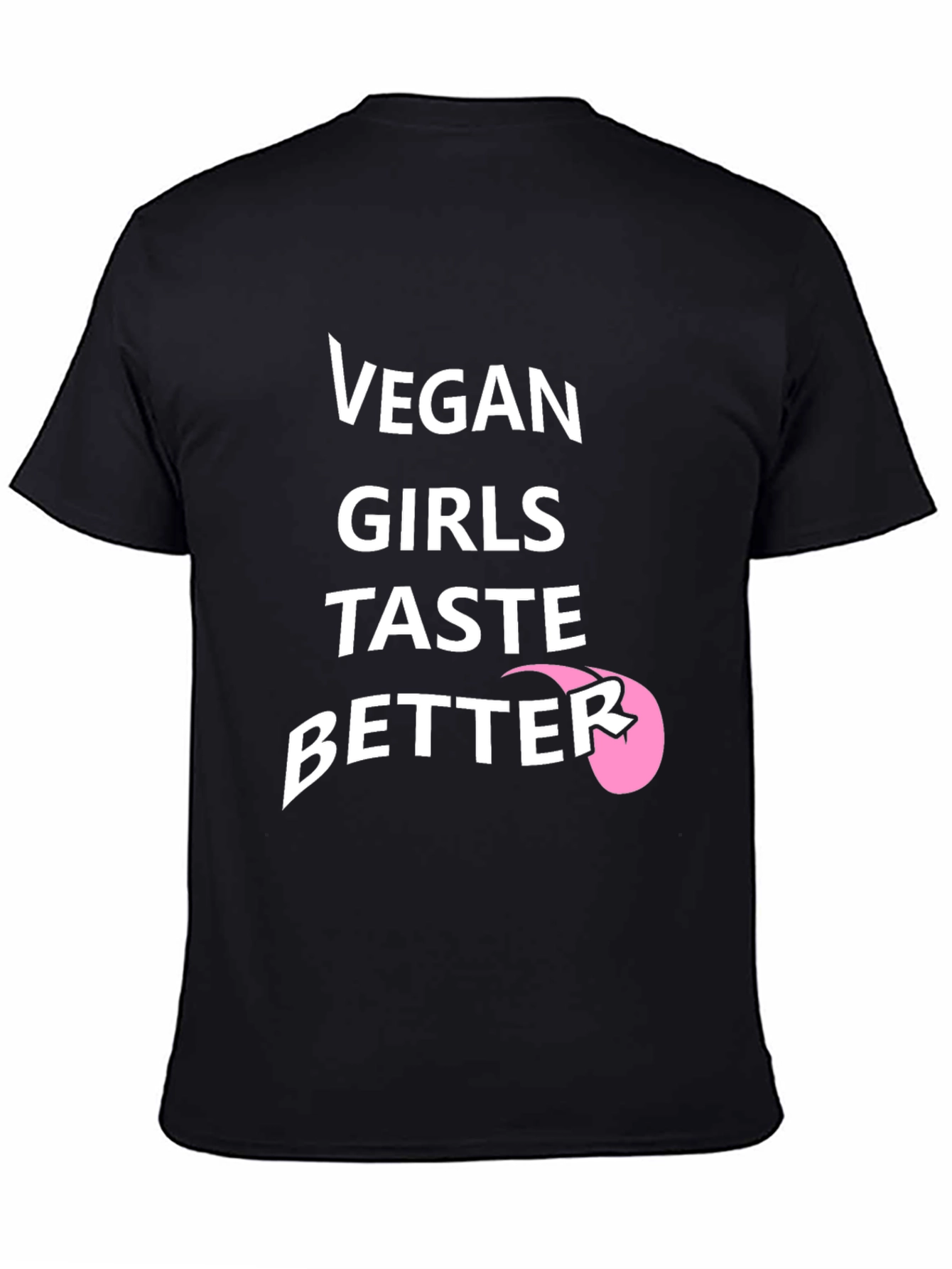 Black Vegan Girls Taste Better Black Graphic T-Shirt view 4