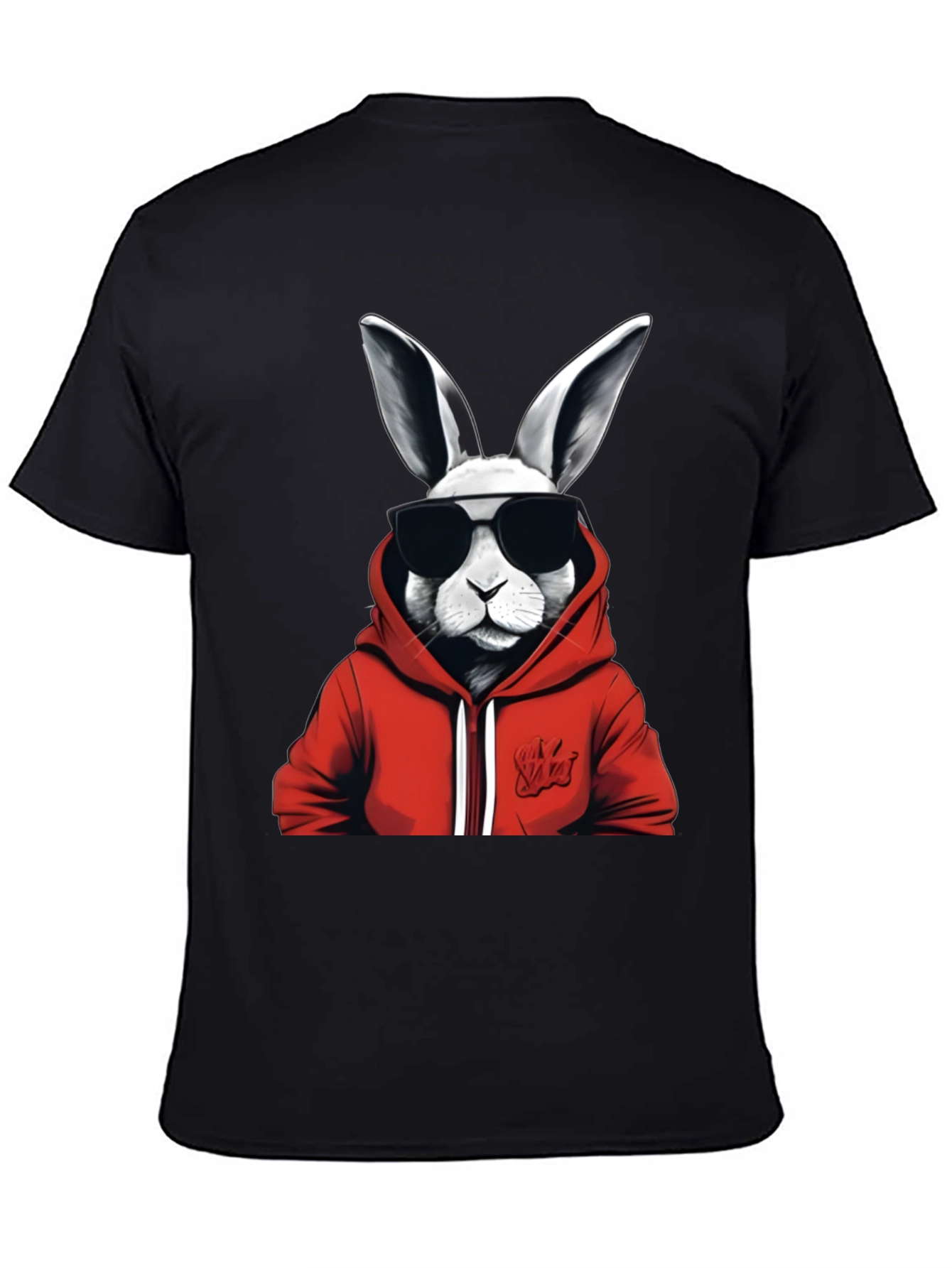 Black Cool Rabbit Graphic Tee - Black view 4