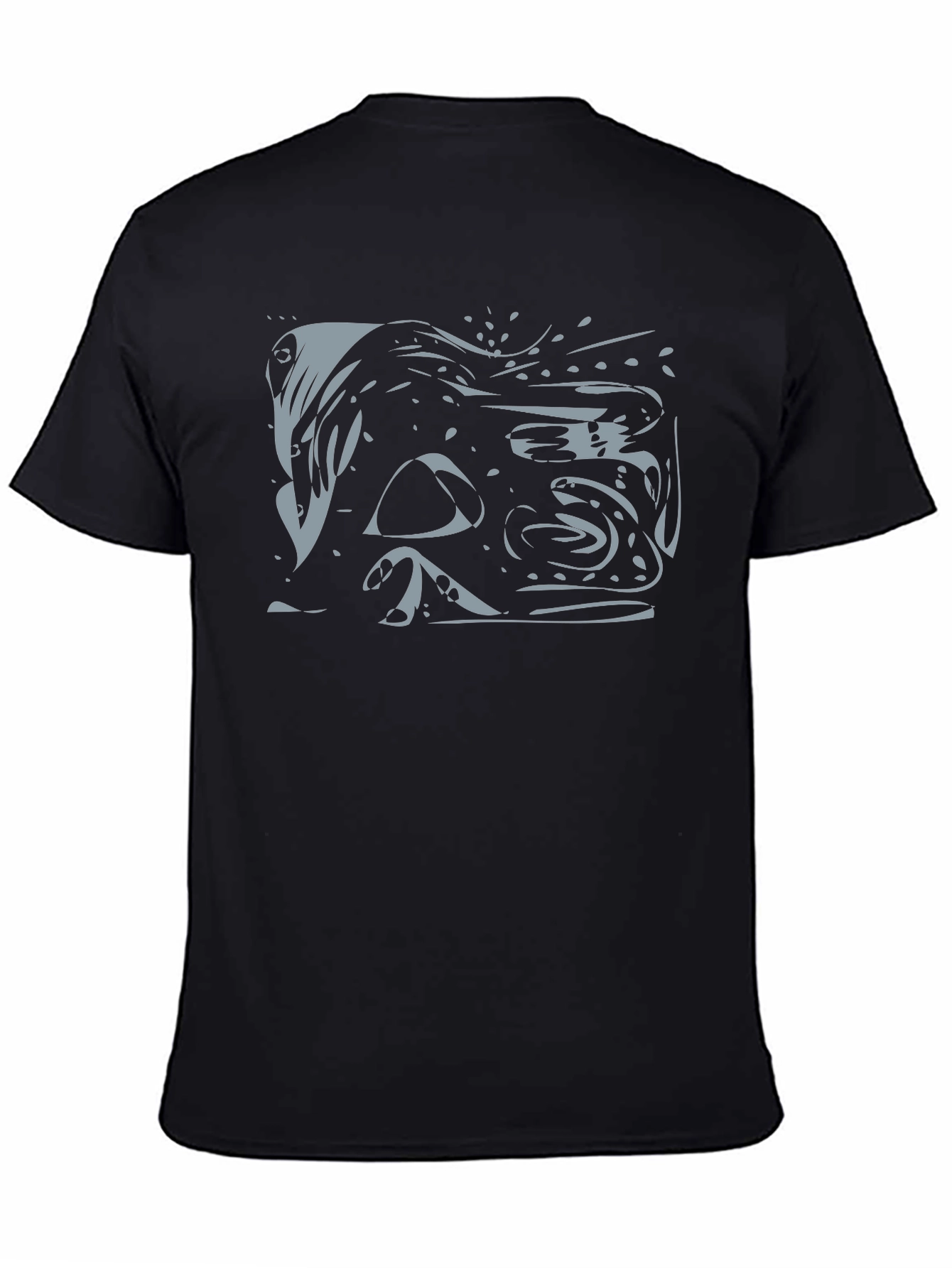 Black Abstract Graphic Print Black T-Shirt view 4