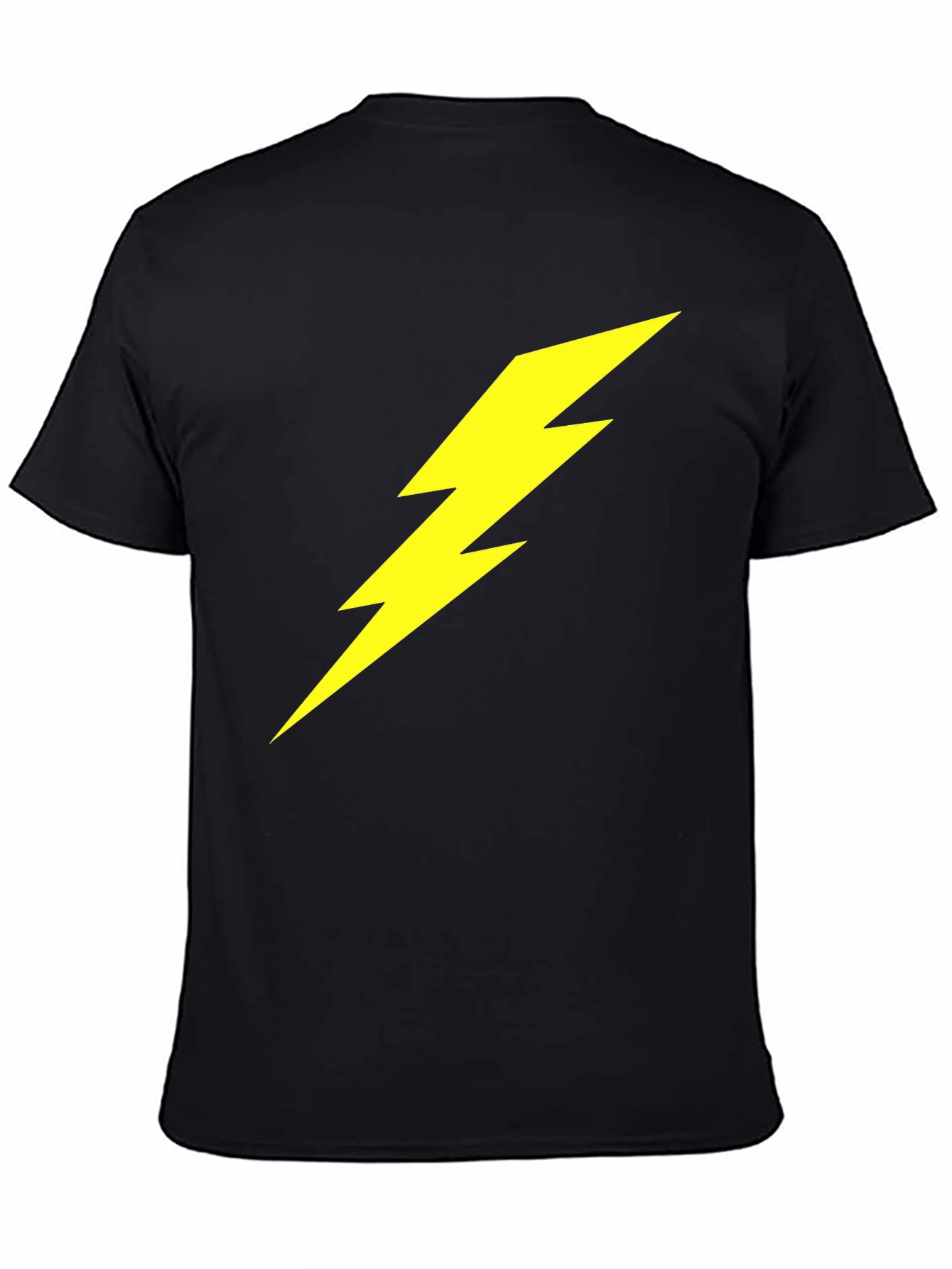 Black Lightning Bolt Graphic Tee - Bold Black T-Shirt view 4
