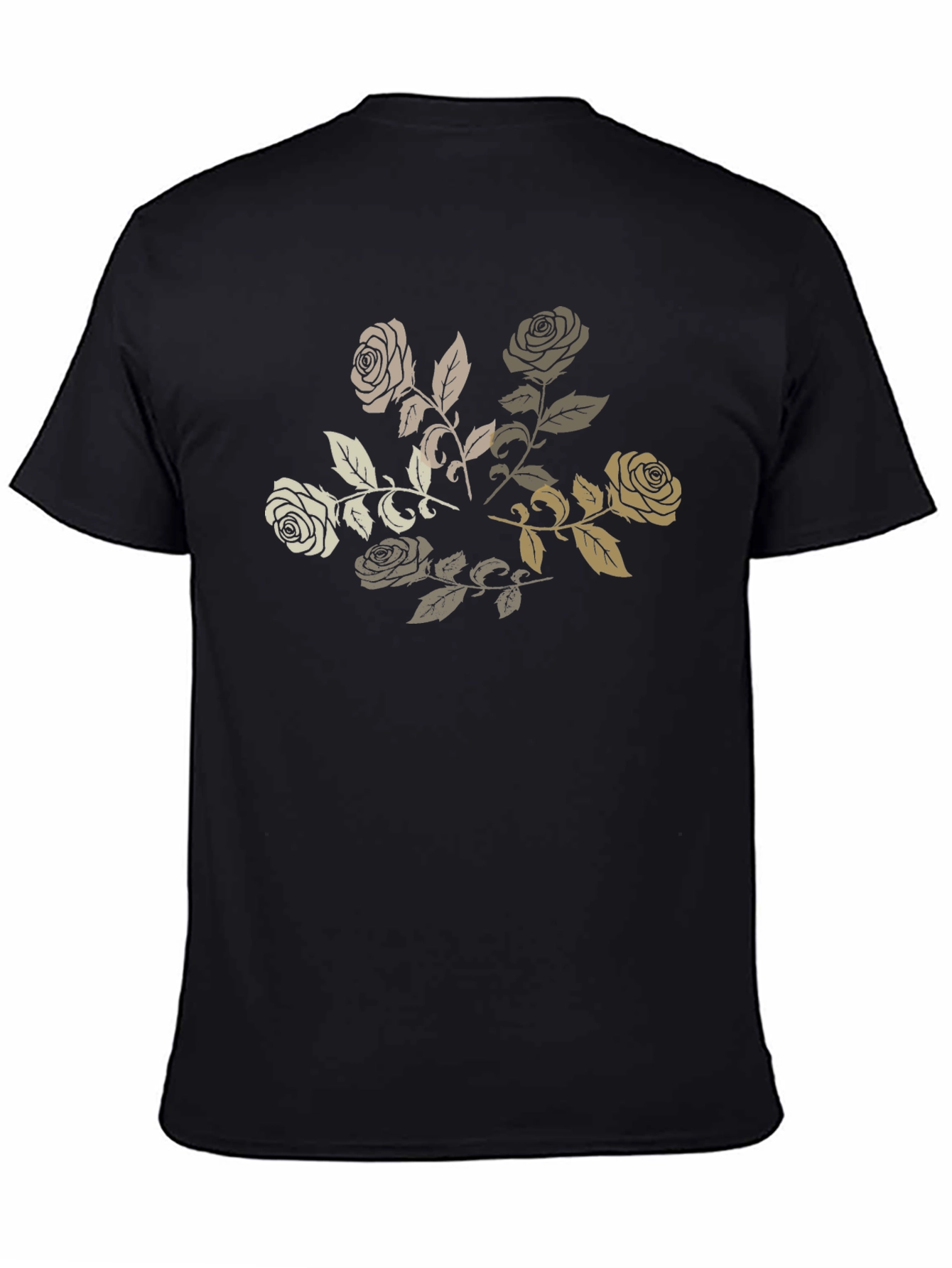 Black Men's Black Rose Graphic Tee view 4