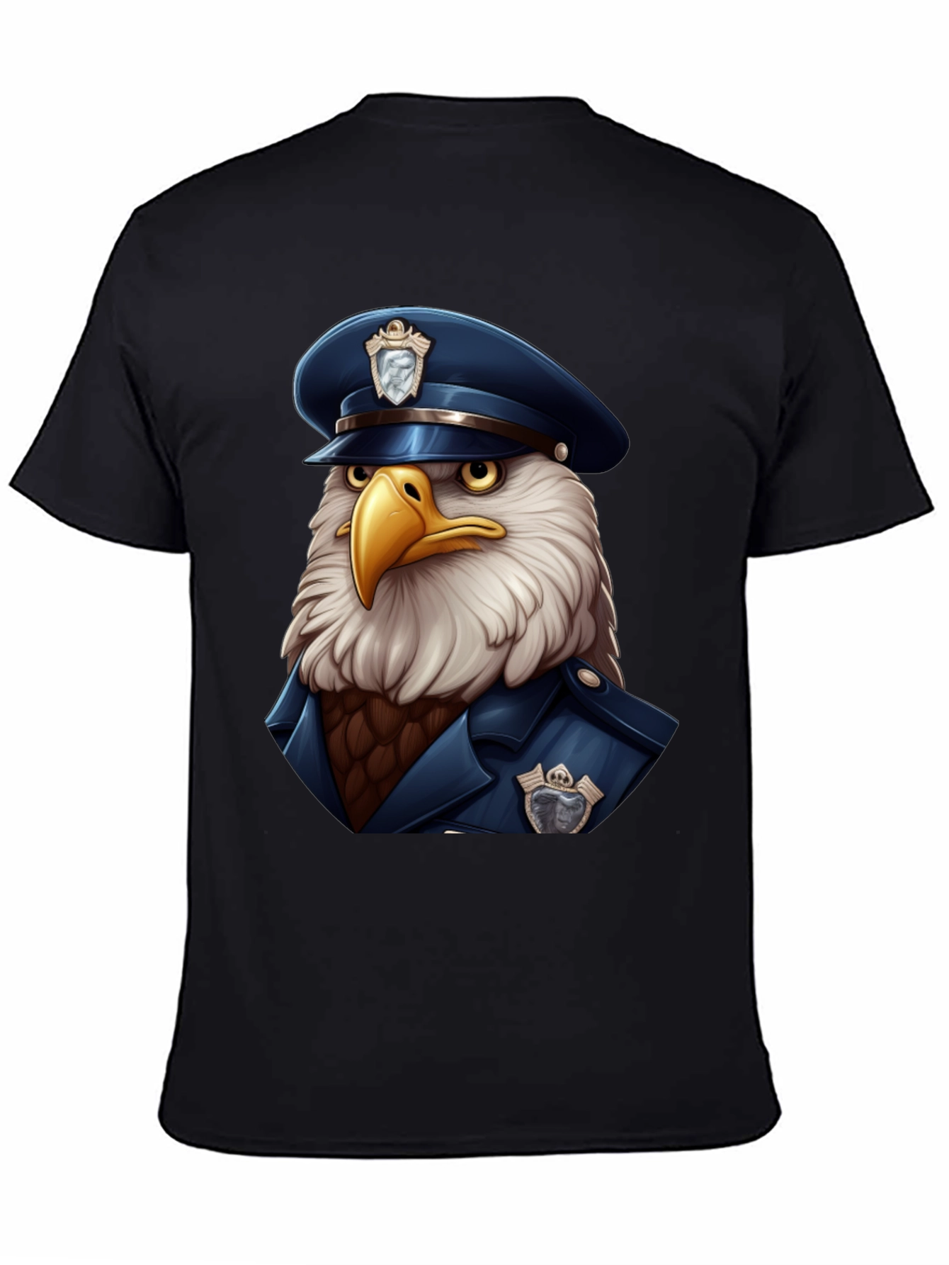Black Eagle Police Cartoon T-Shirt view 4