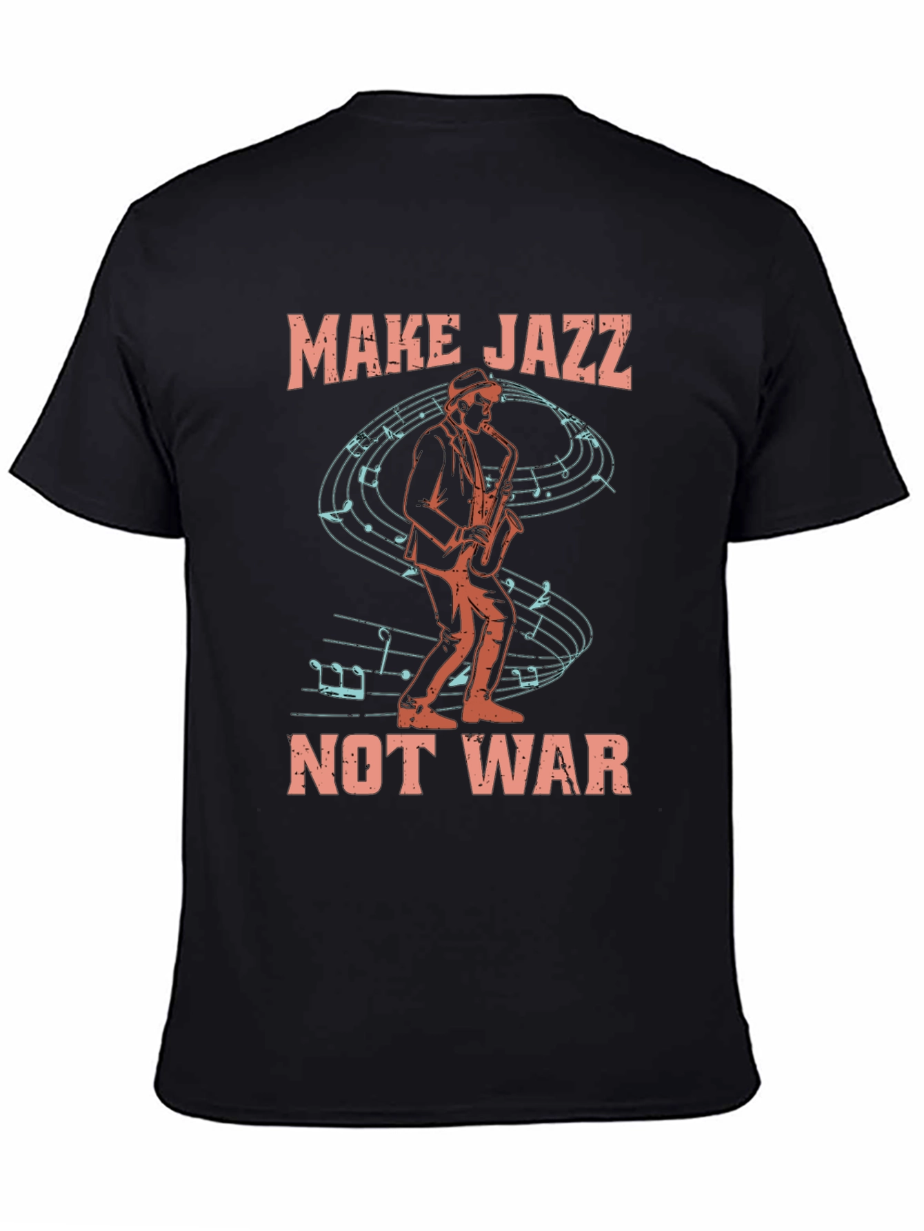 Black Make Jazz Not War T-Shirt view 4