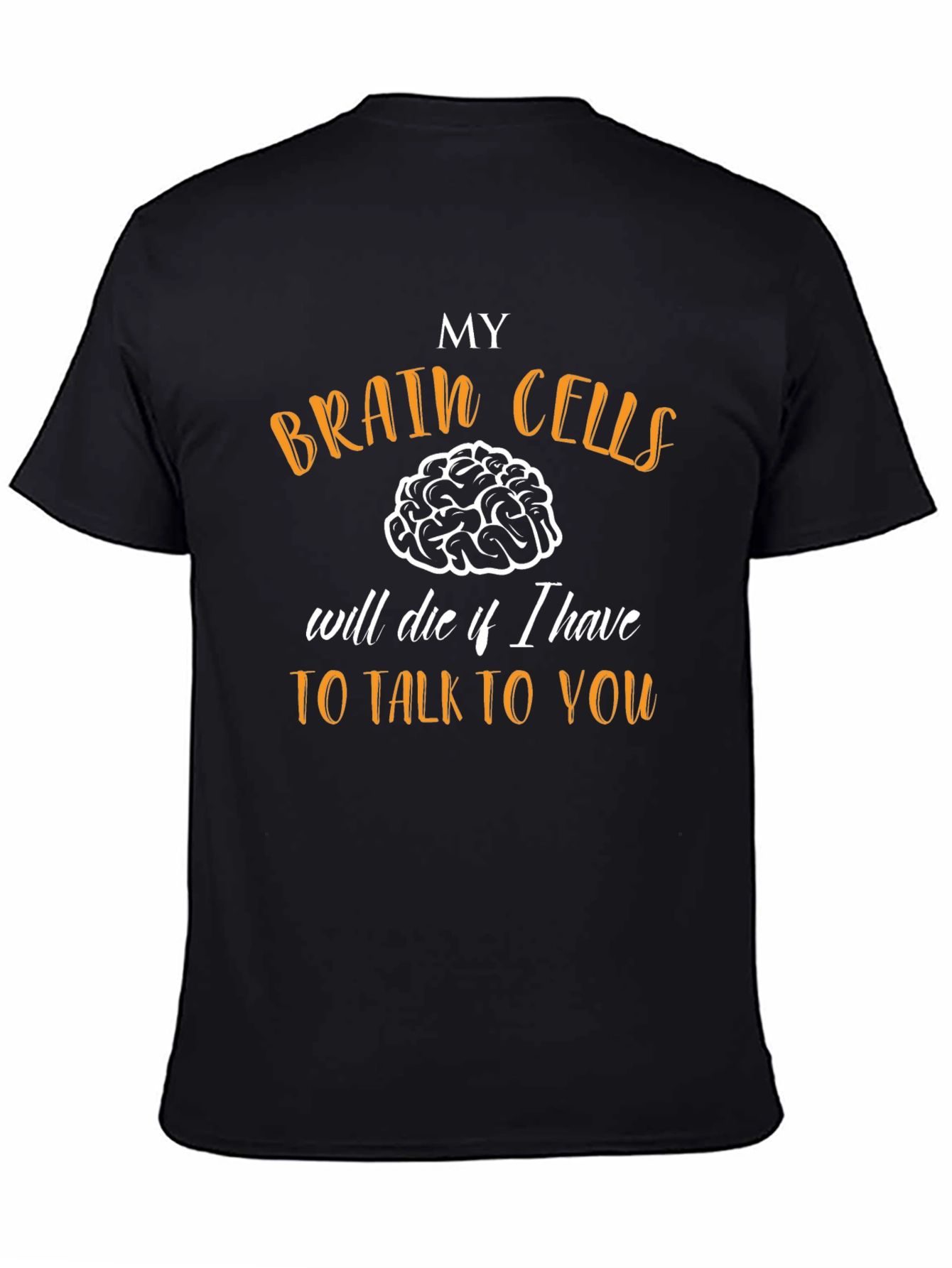 Black Funny Brain Cells Graphic Novelty T-Shirt view 4