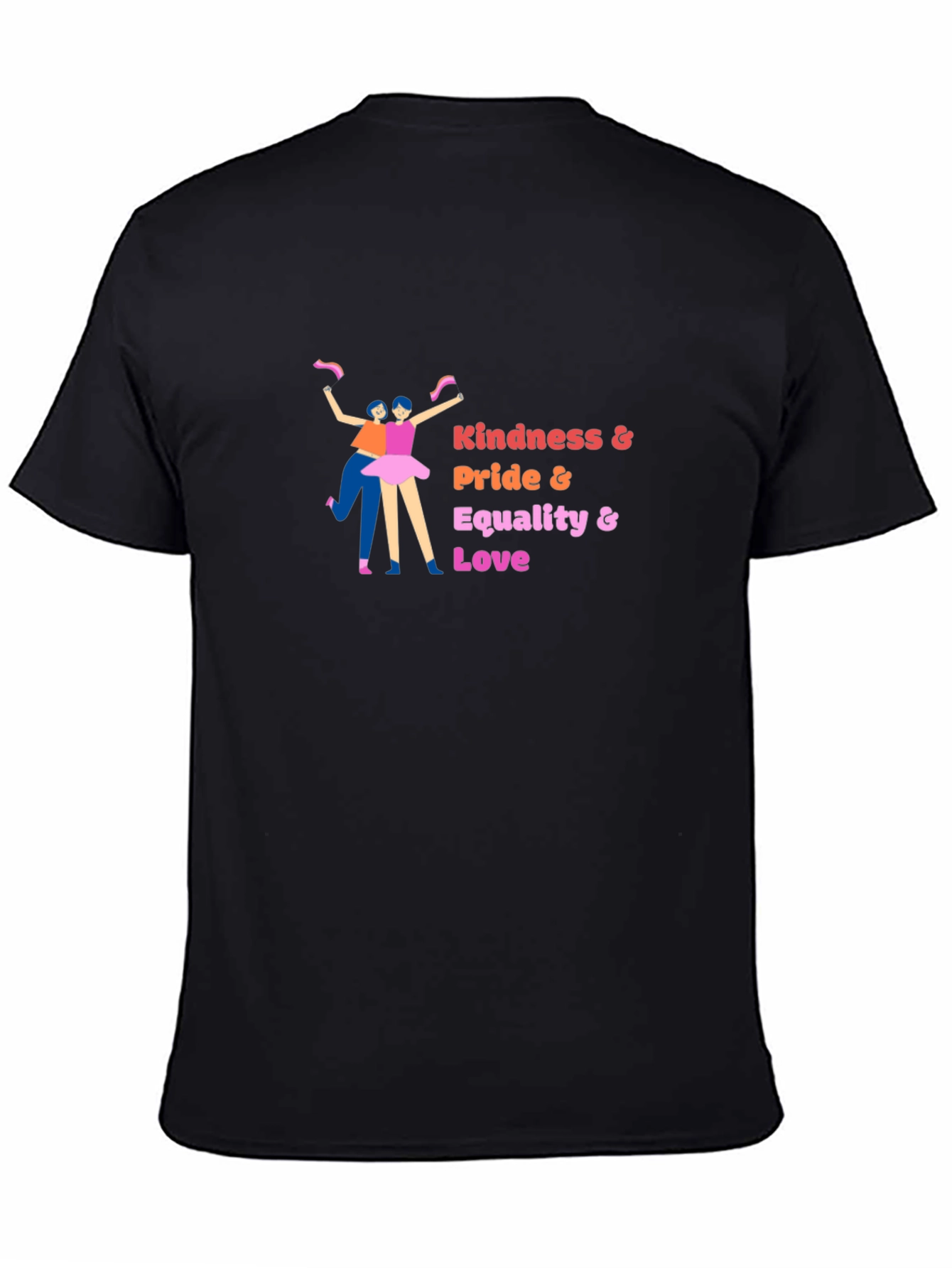 Black Kindness Pride Equality Love Graphic Tee - Black view 4