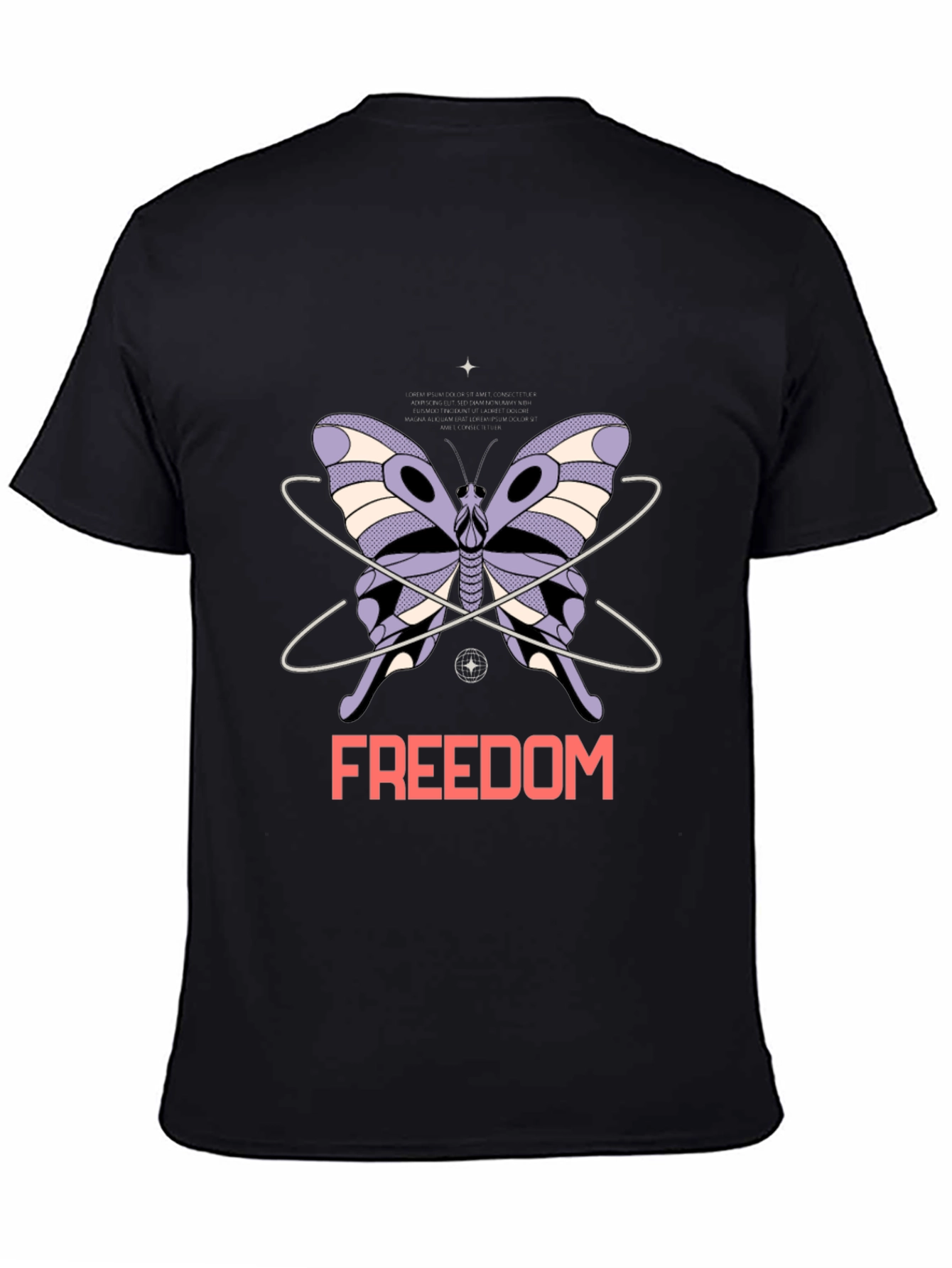 Black Butterfly Freedom Graphic Tee - Unisex view 4