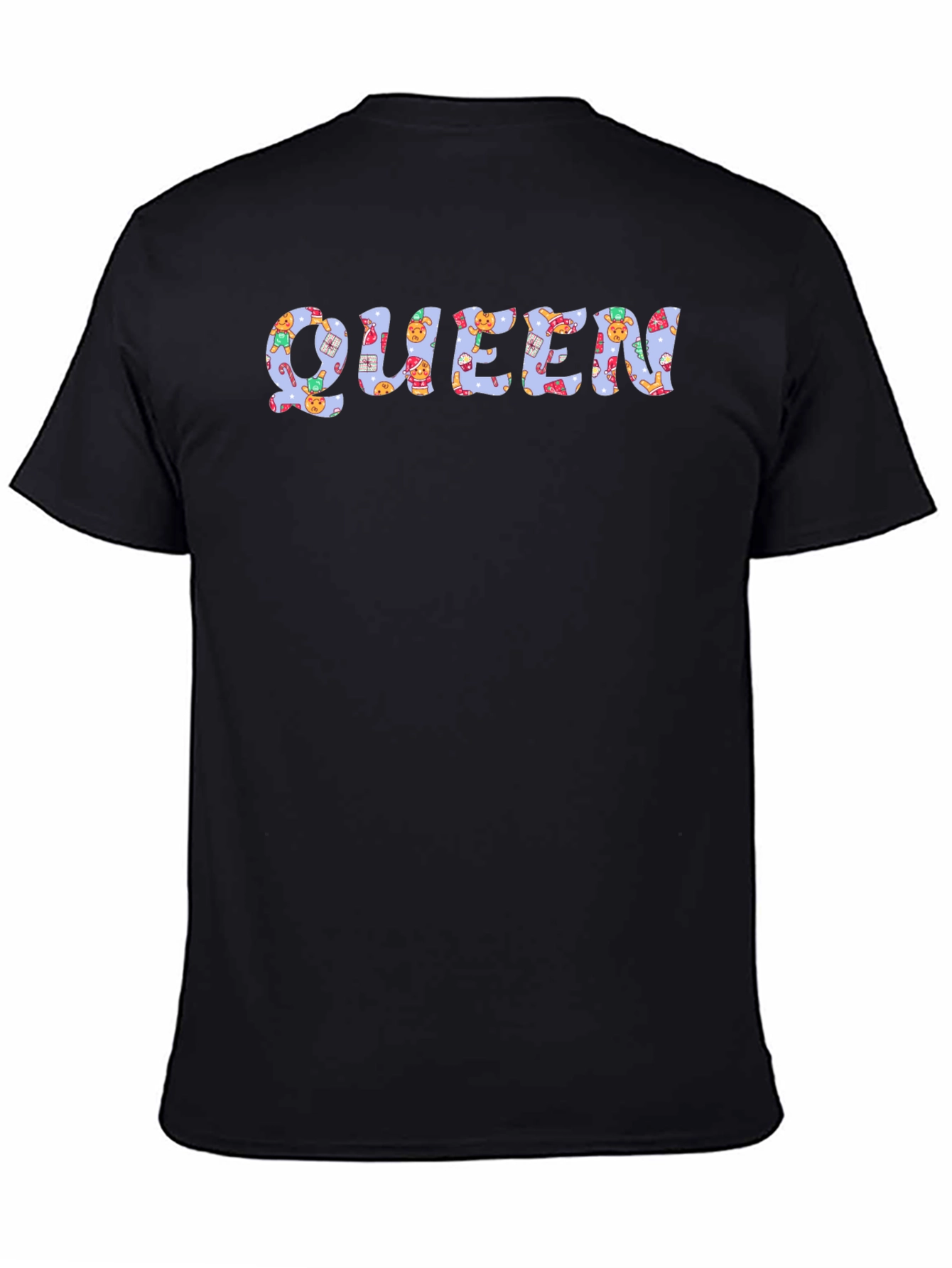 Black Holiday Queen Graphic Tee - Festive Celebration Shirt view 4
