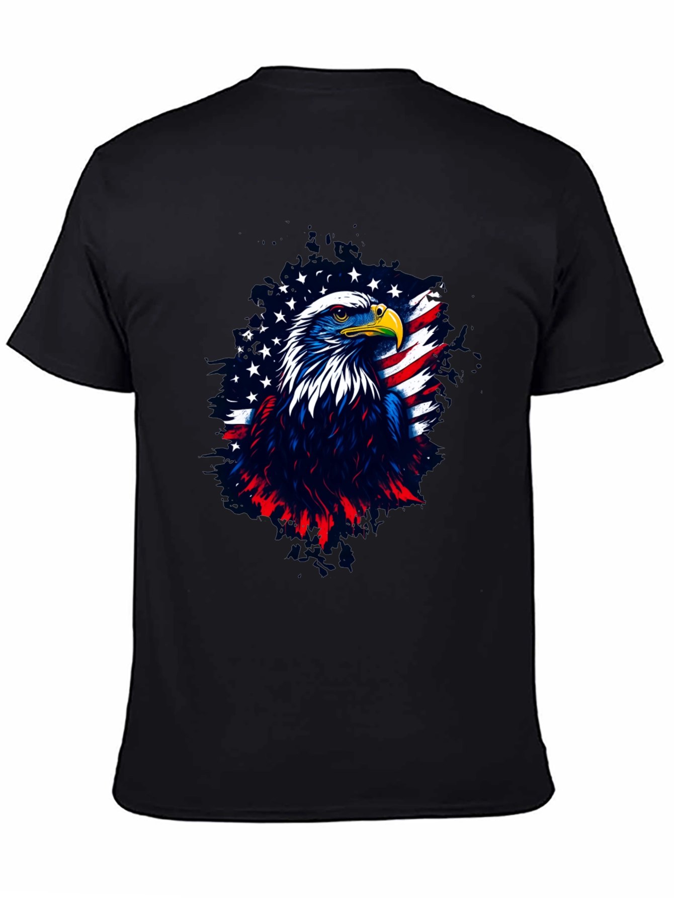 Black Patriotic Eagle Graphic Tee - Men's Black T-Shirt view 4