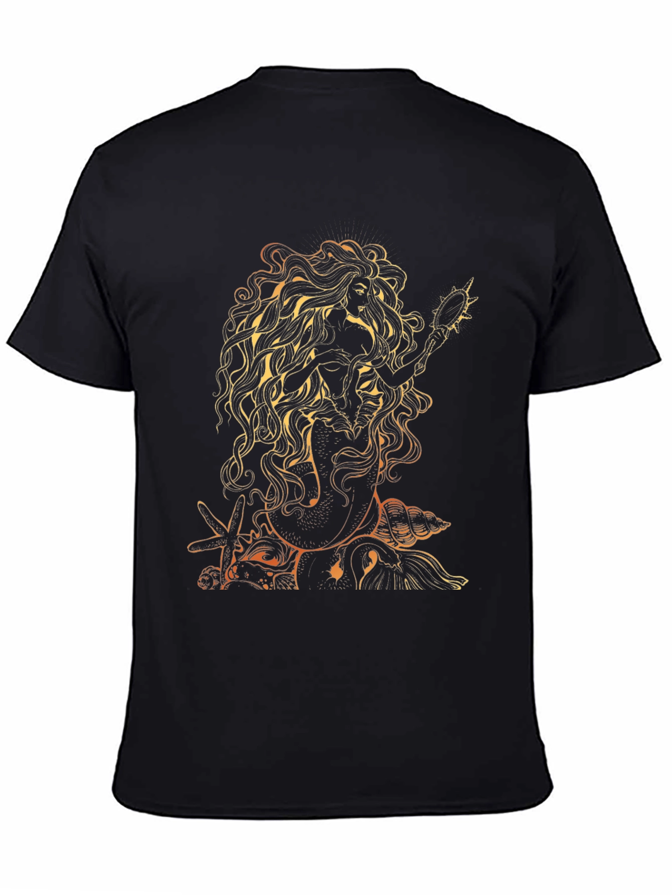Black Mermaid Graphic Tee - Black view 4