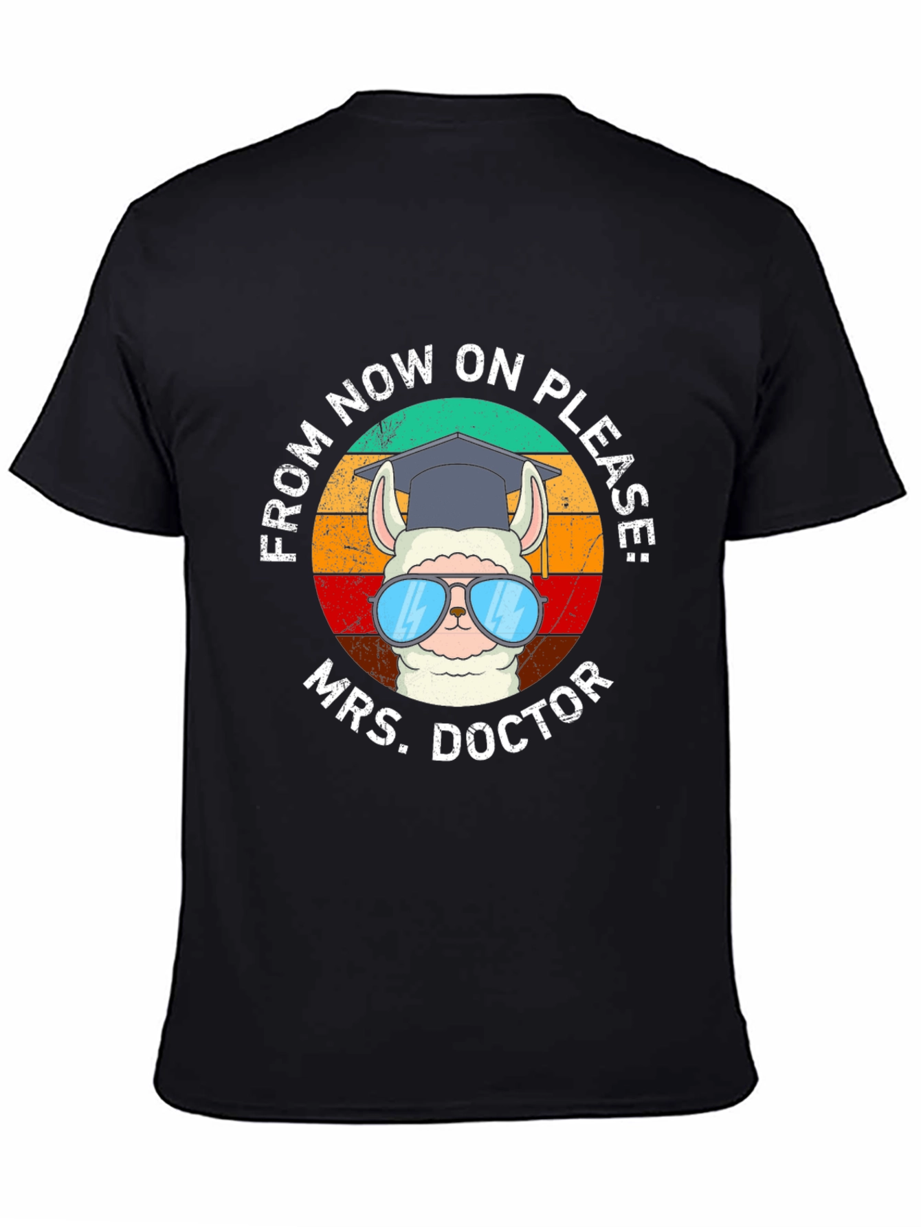 Black Mrs. Doctor Llama Graphic Tee view 4