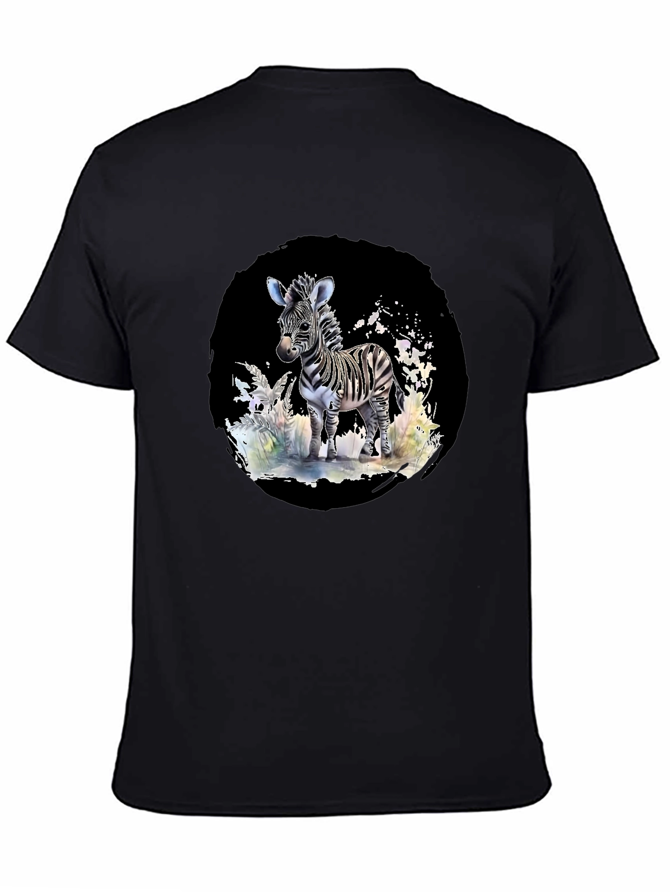 Black Zebra Graphic Tee - Stylish Black T-Shirt view 4