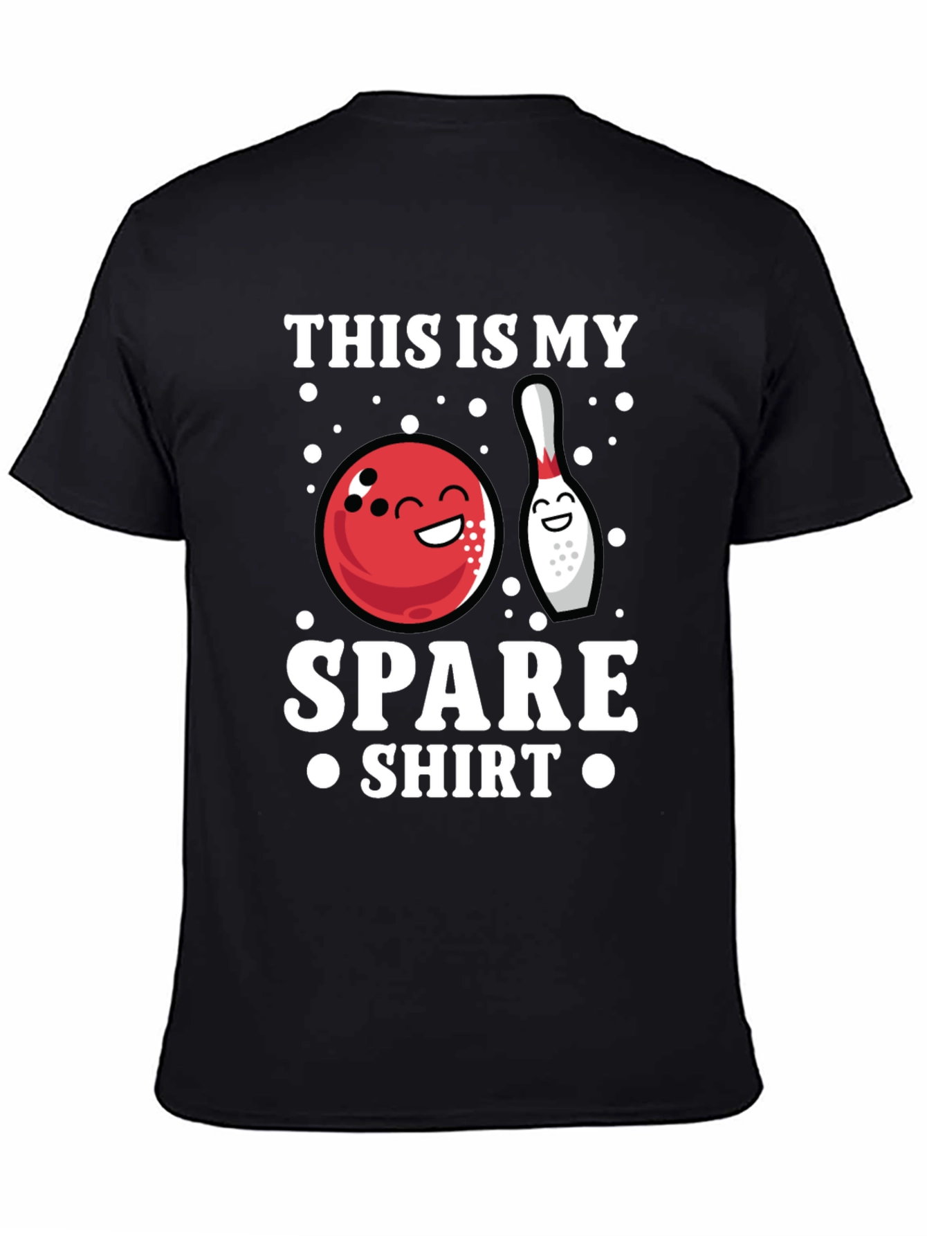 Black Bowling Spare Shirt - Funny Bowler T-Shirt view 4