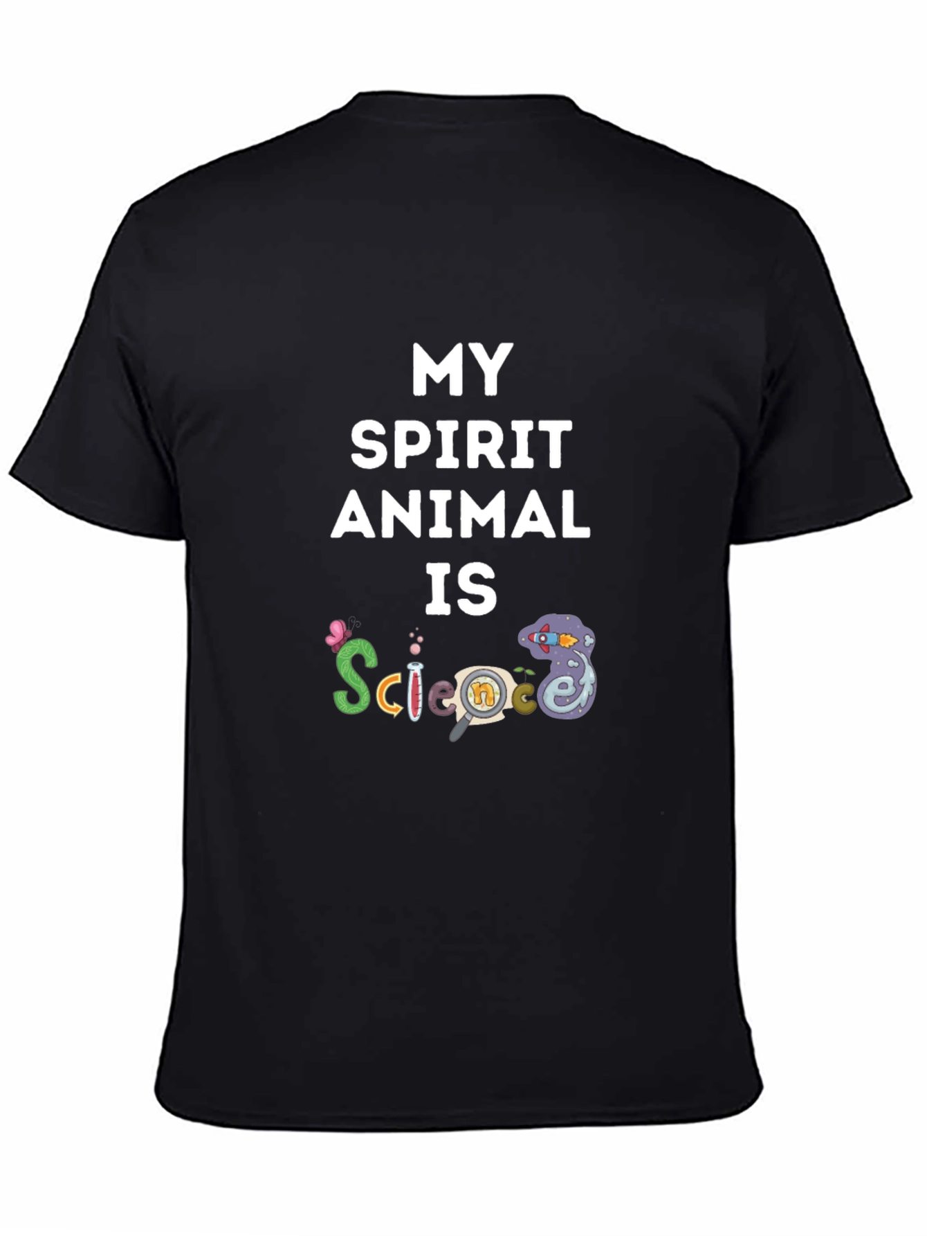 Black Science Spirit Animal Tee - Funny Educational T-Shirt view 4
