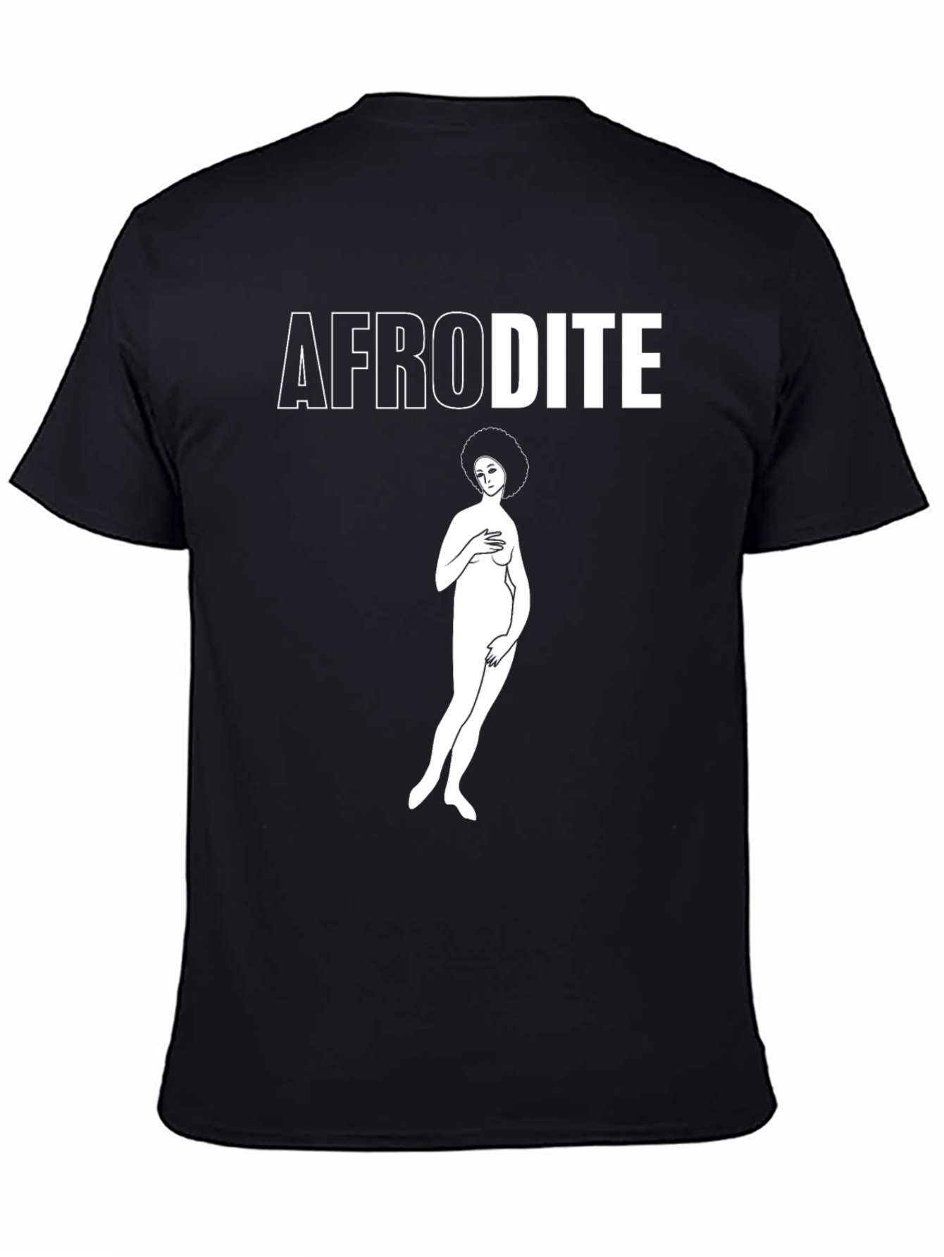 Black Afrodite Graphic Tee - Black Cotton Unisex Shirt view 4