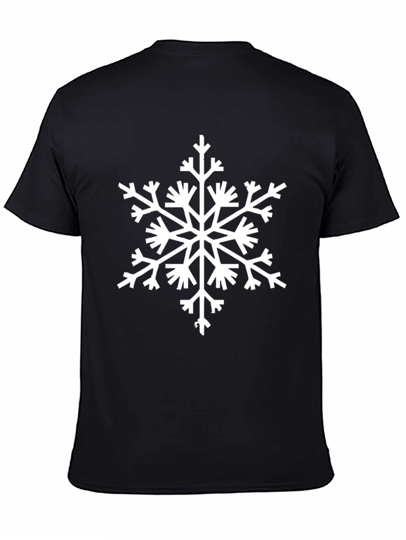 Black Winter Snowflake Black T-Shirt view 4