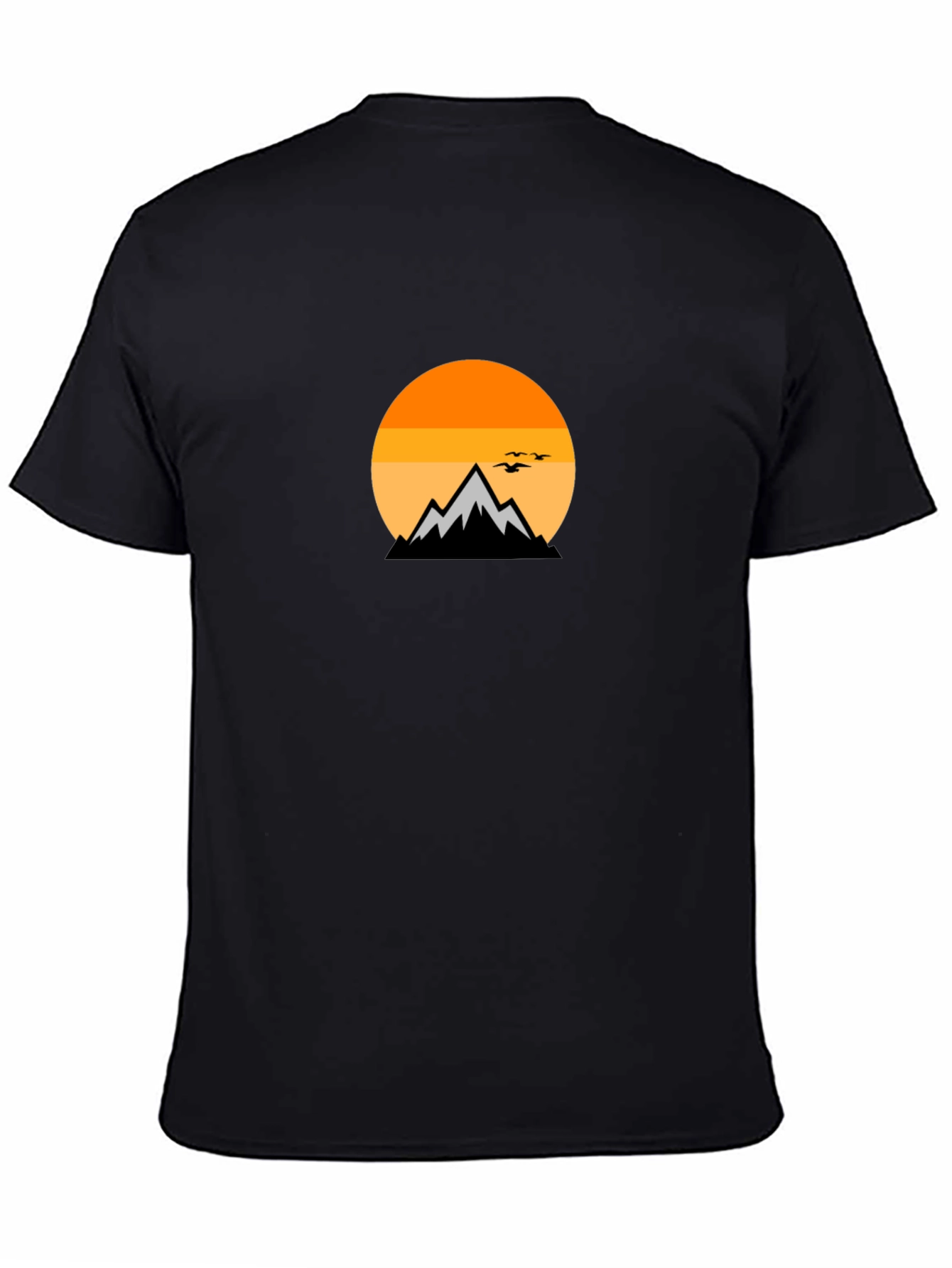 Black Mountain Sunset Graphic Tee - Black Cotton Comfort view 4